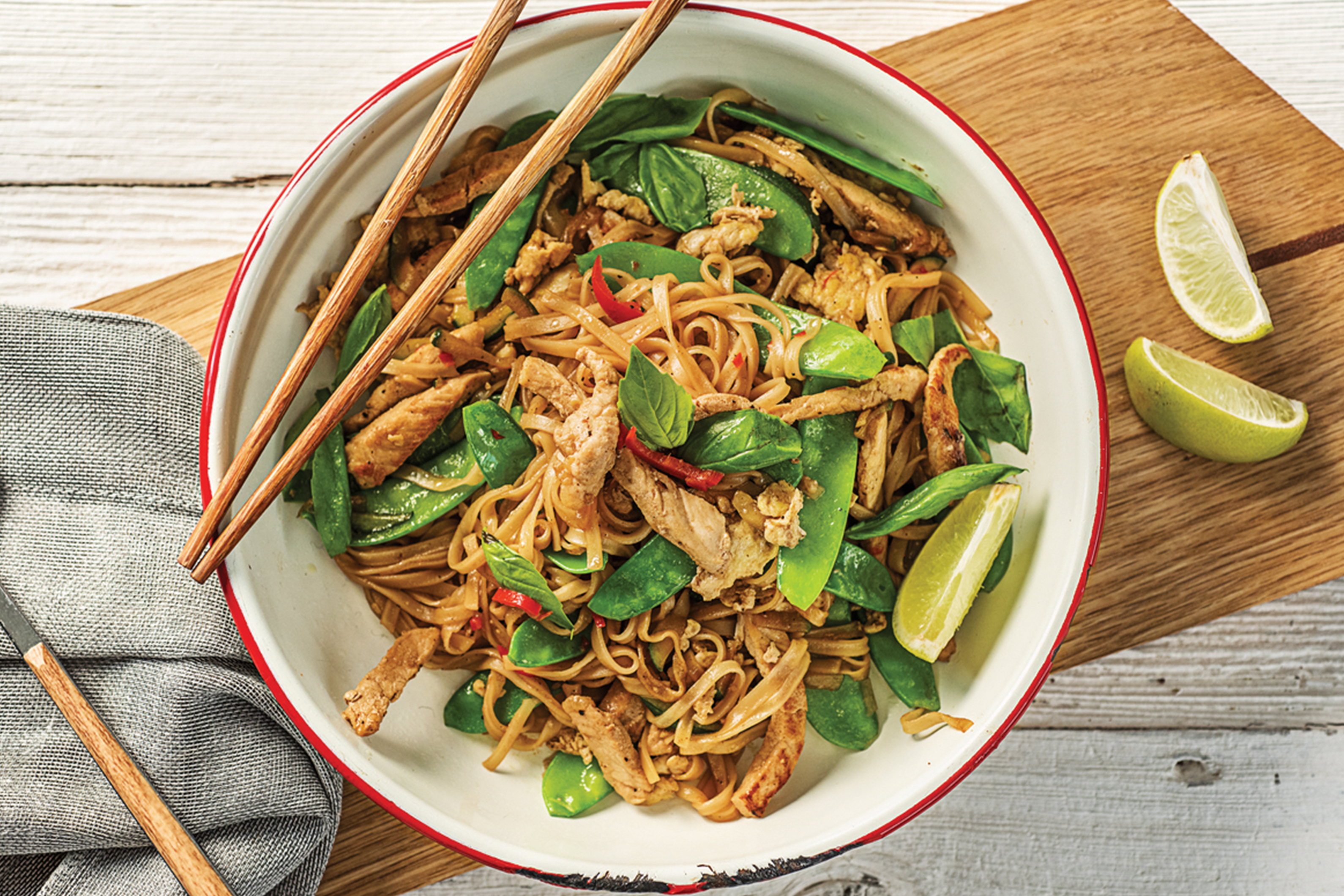 Speedy Thai Pork and Basil Drunken Noodles