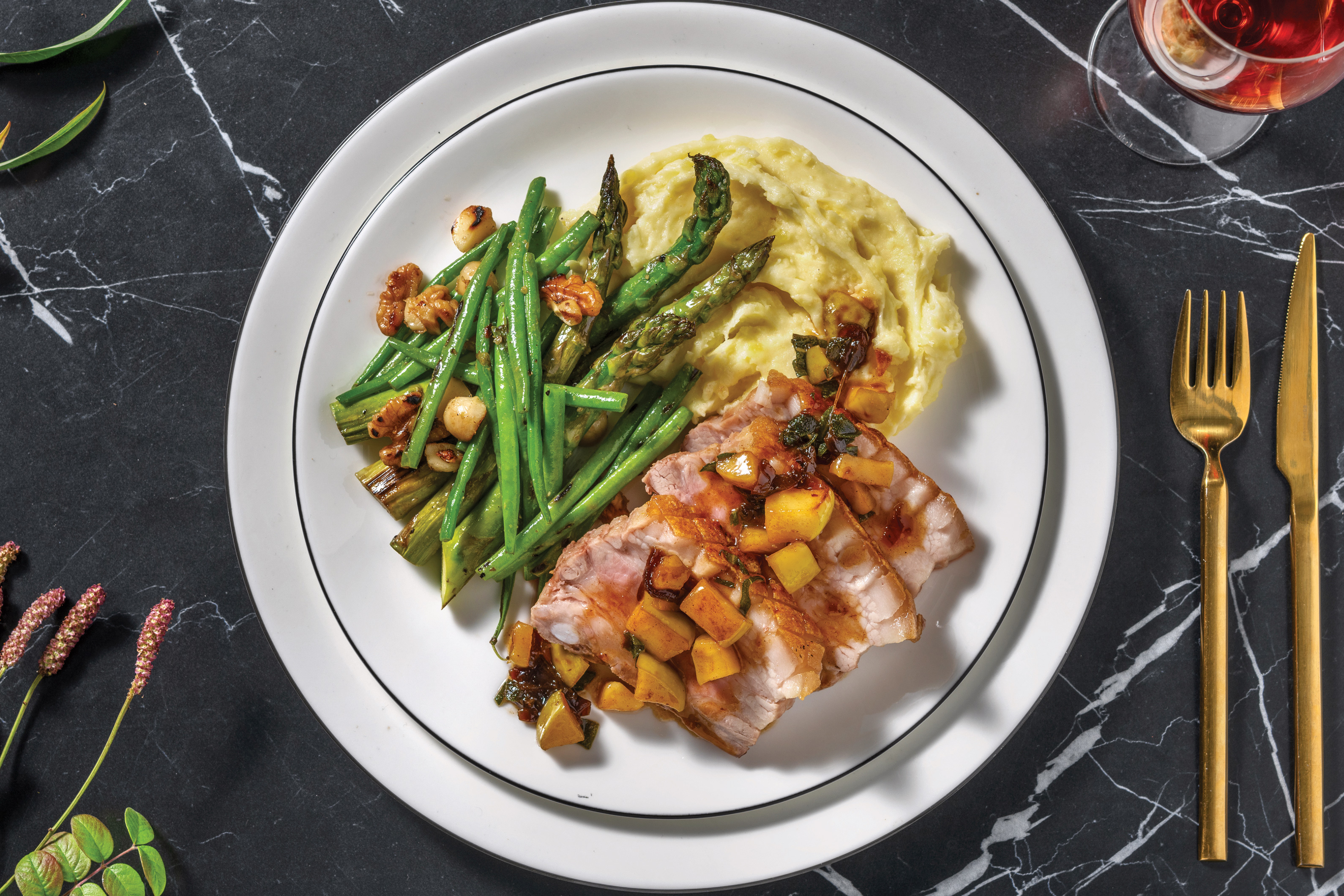 Pork Belly & Caramelised Apple Sauce