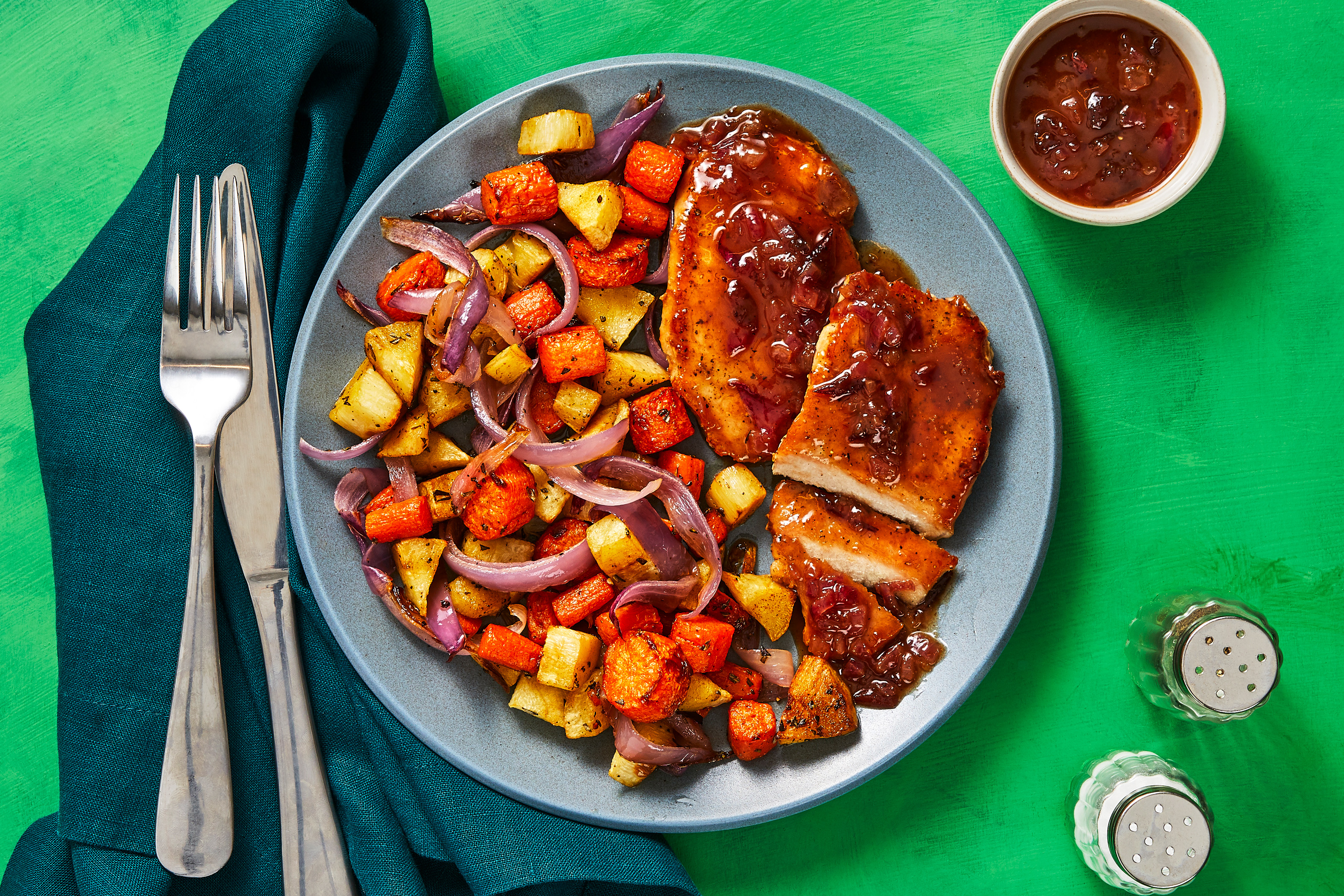 Pork Cutlets with a Cranberry Pan Sauce