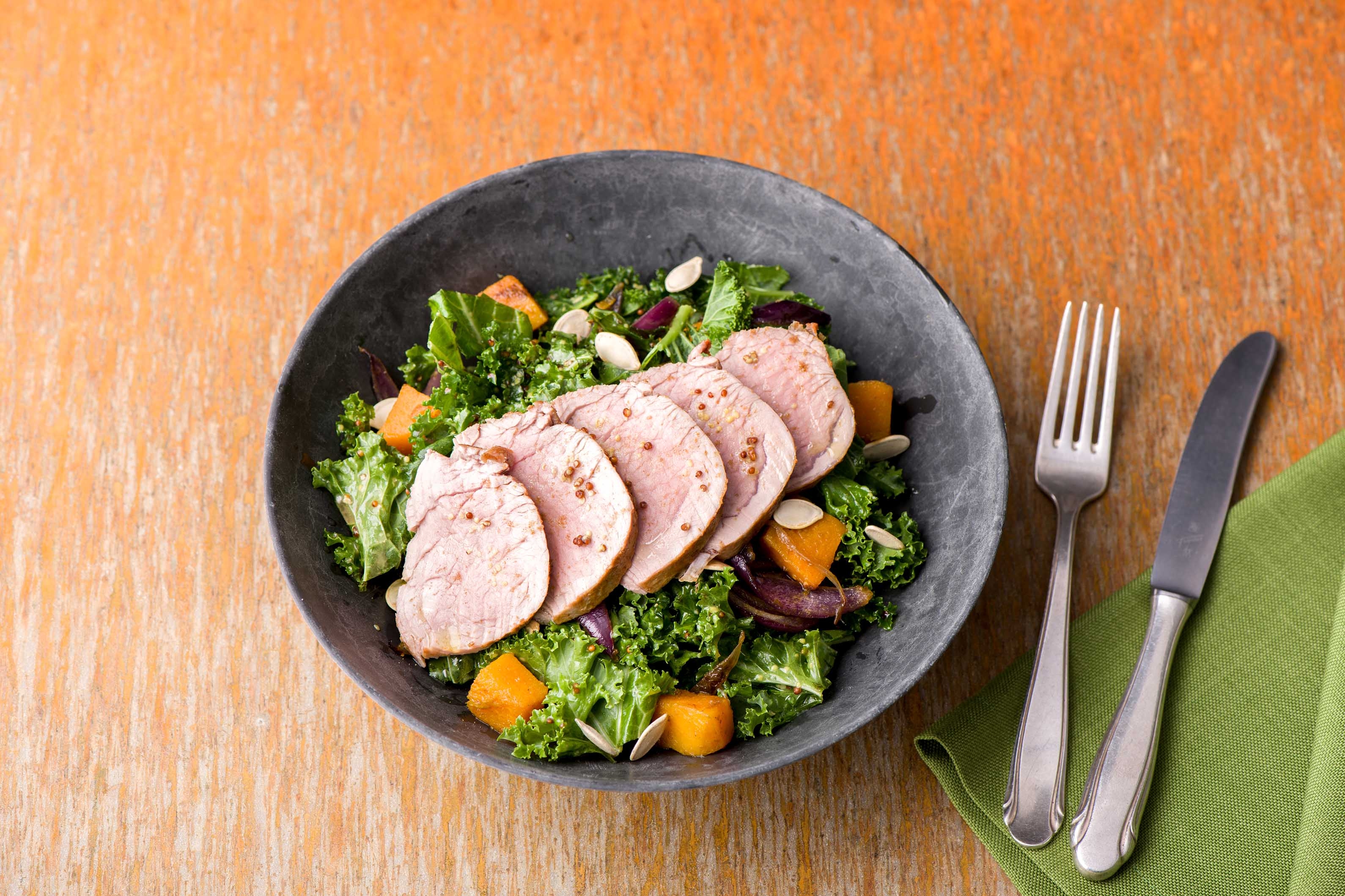 Pork, Kale & Sweet Potato Salad