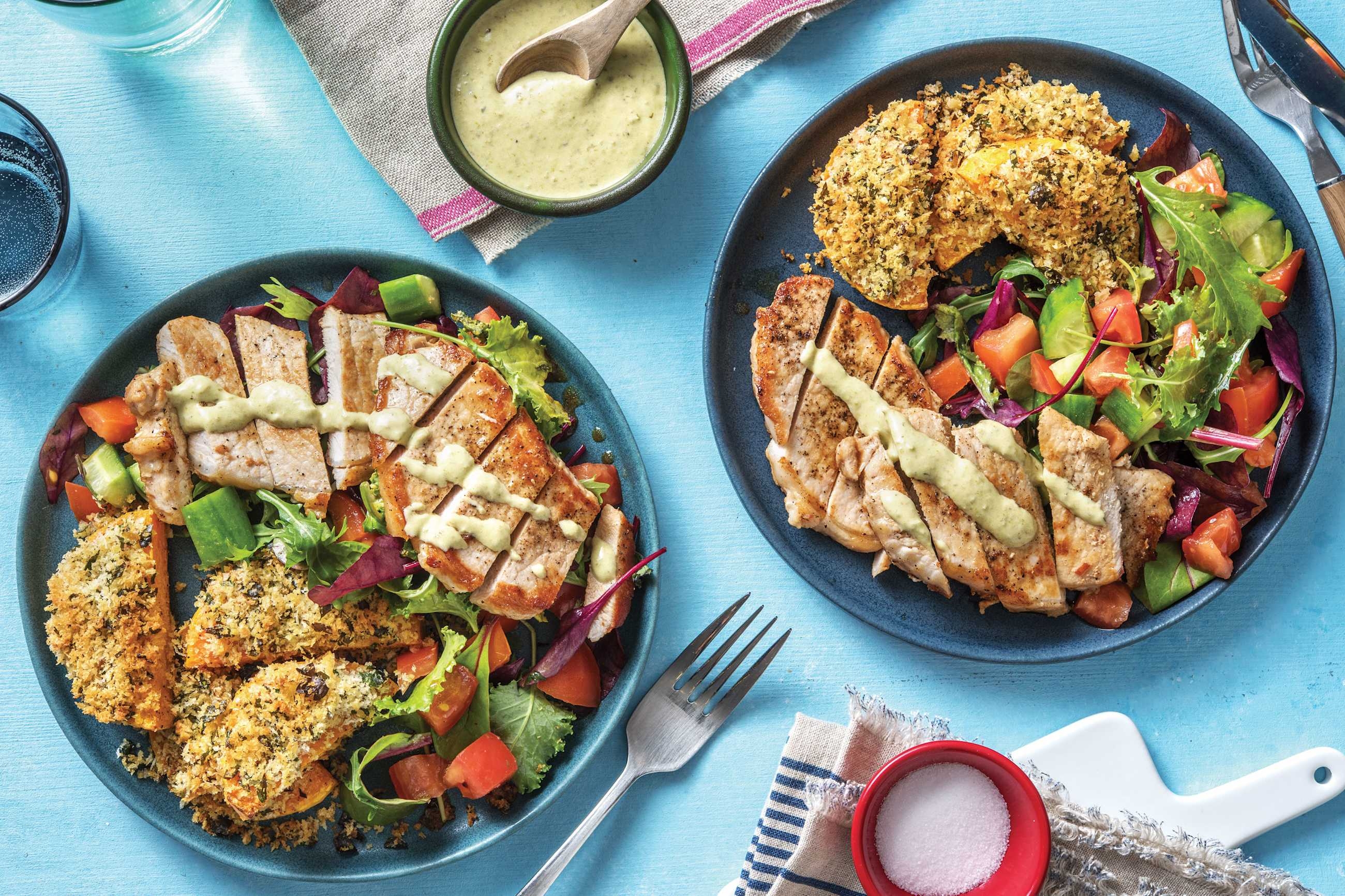 Pork Loin & Crumbed Pumpkin Wedges