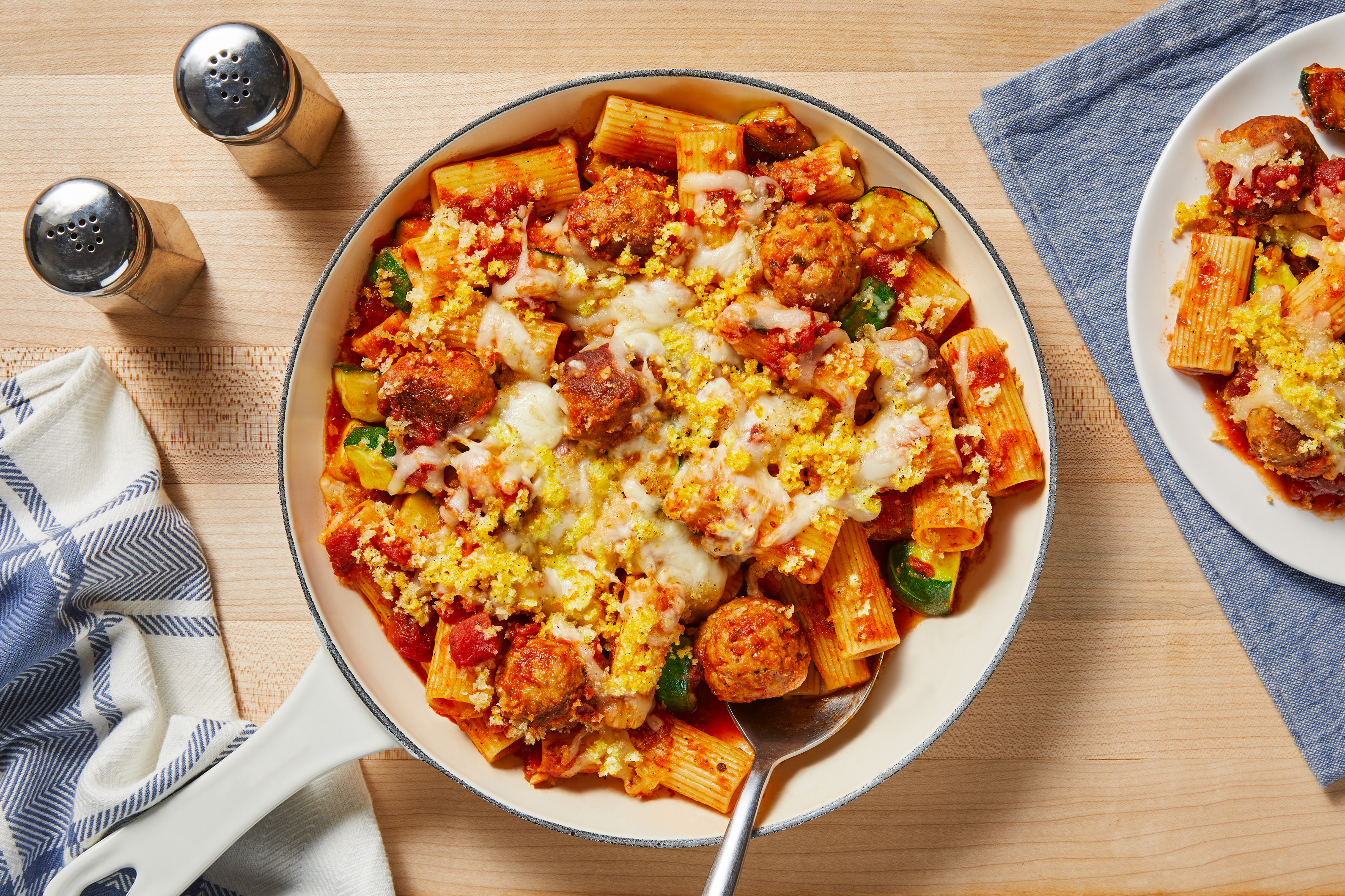 Pork Meatball & Rigatoni Pomodoro Bake