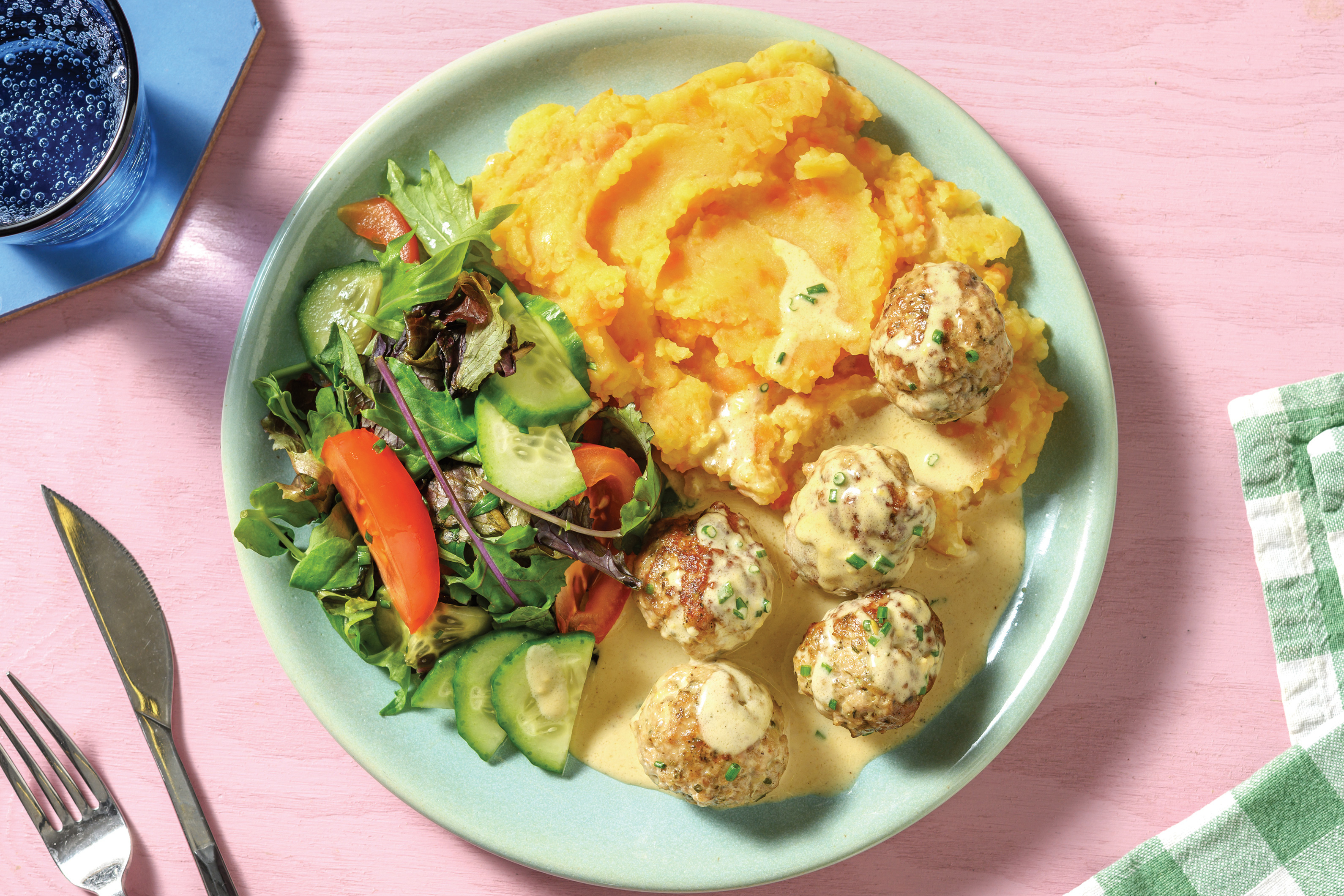 Pork Meatballs & Creamy Chive Sauce