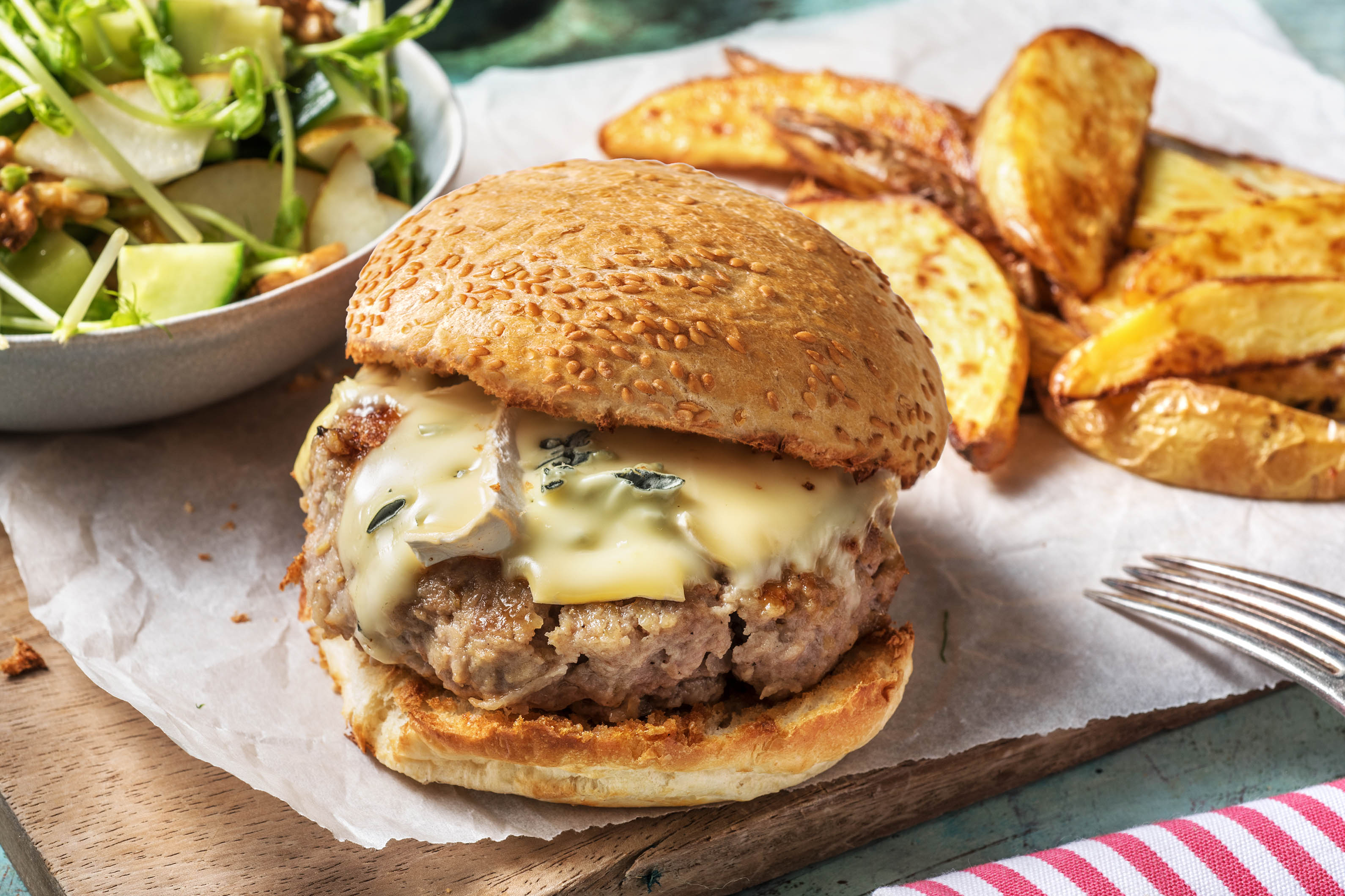 Pork, Pear & Blue Cheese Burger