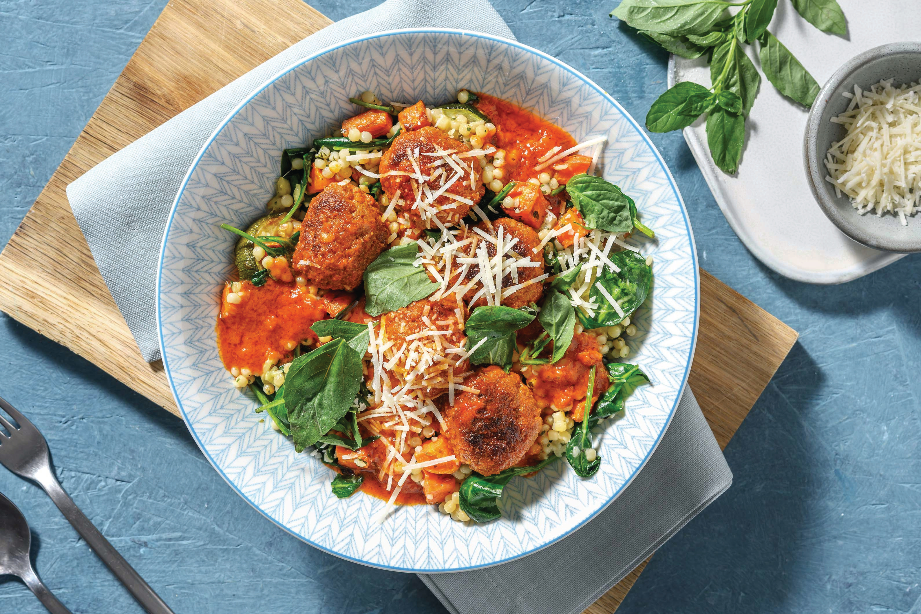 Pork Polpette & Pearl Couscous Bowl