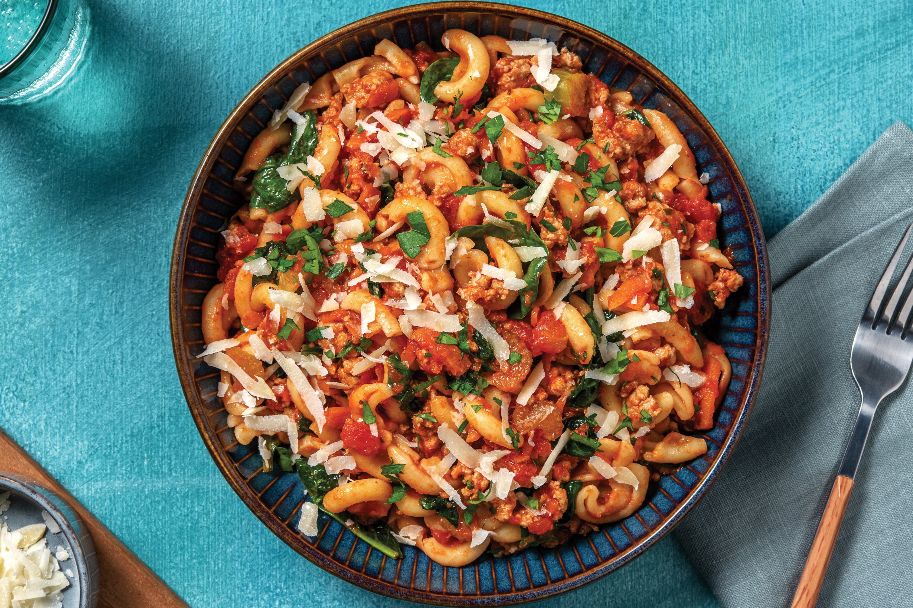 Pork & Veggie Orecchiette with Parmesan & Parsley