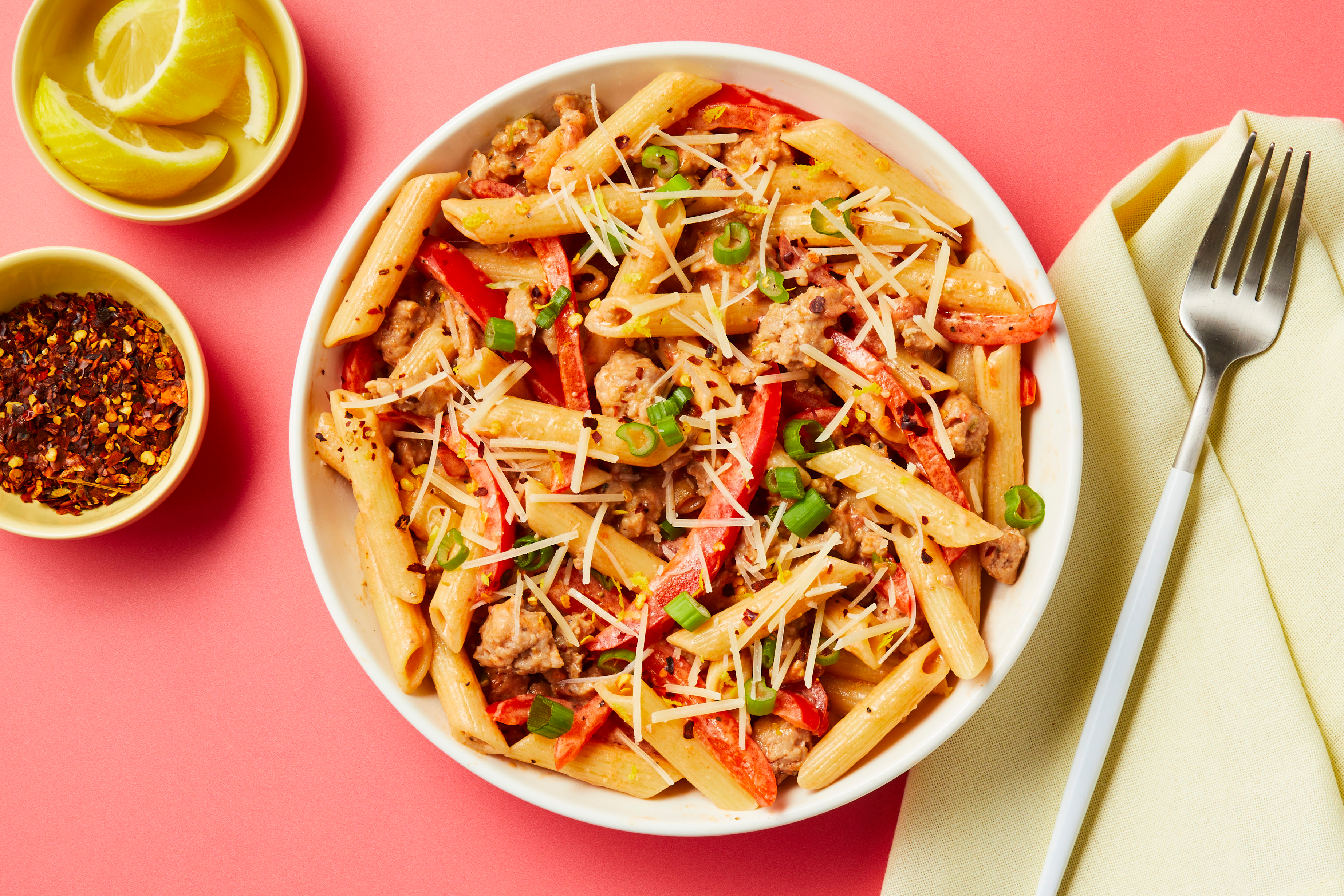 Chicken Sausage Penne in a Creamy Sauce