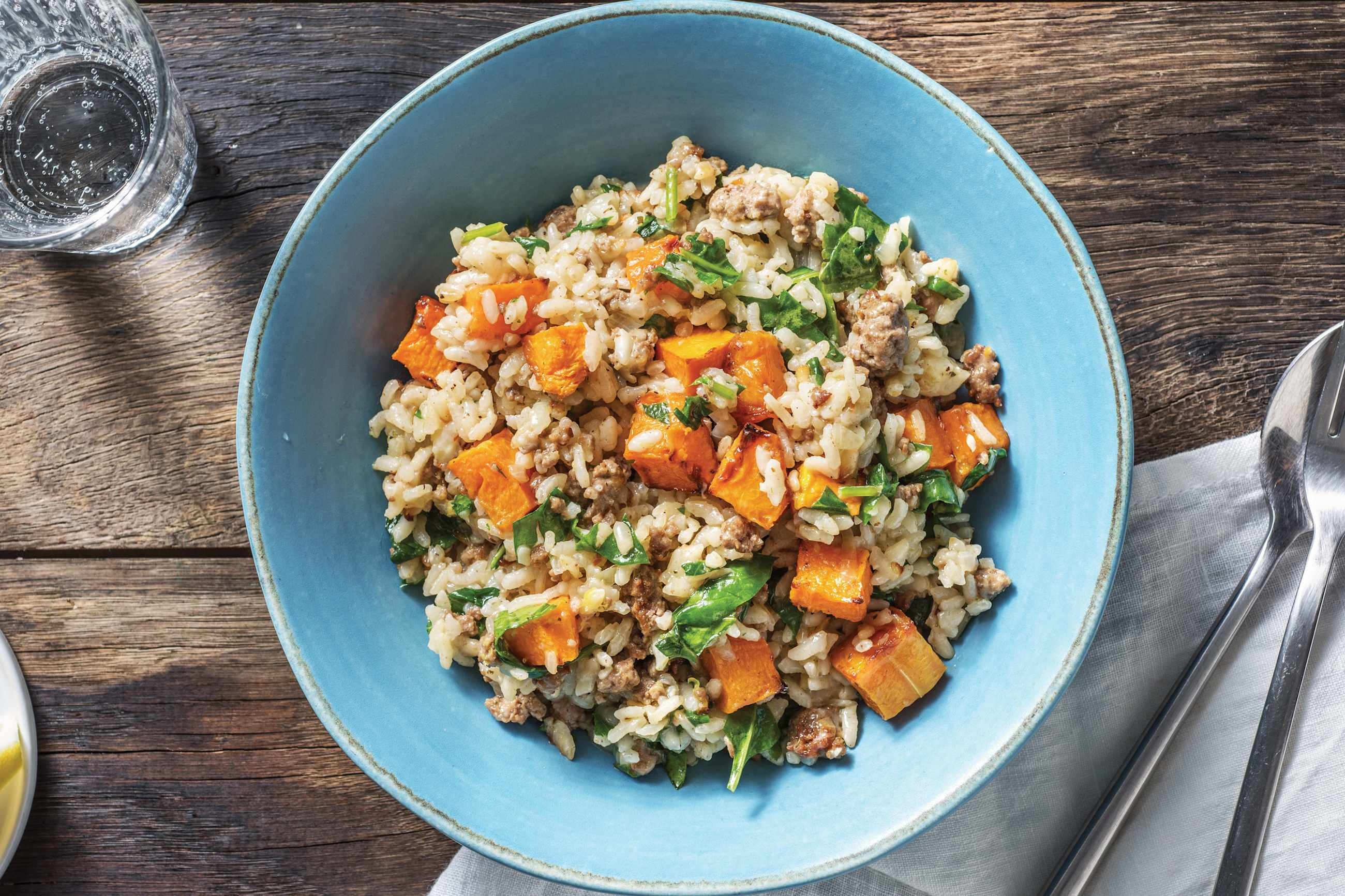 Pork Sausage & Roasted Pumpkin Risotto