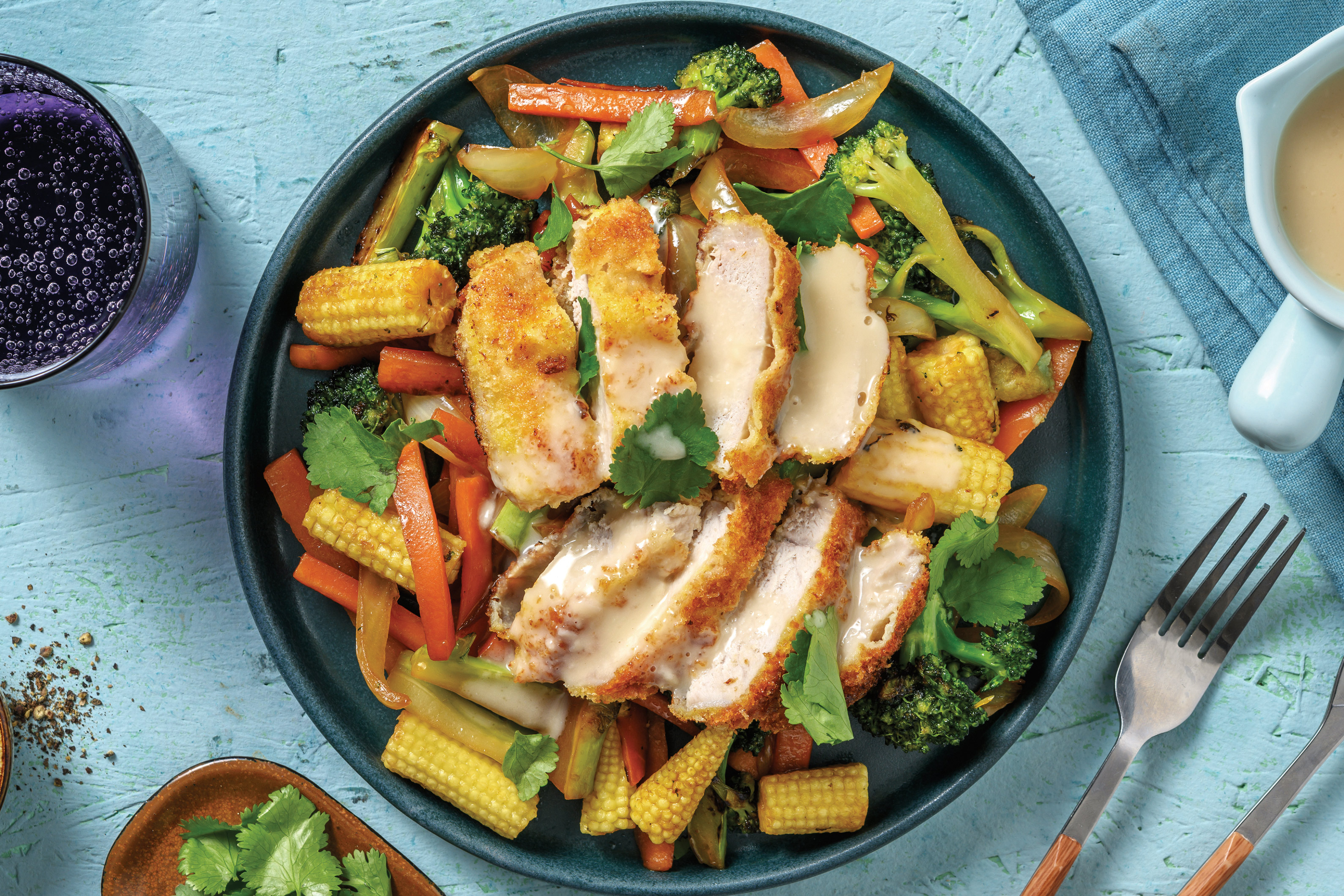 Easy Pork Schnitzel & Lemongrass Coconut Sauce