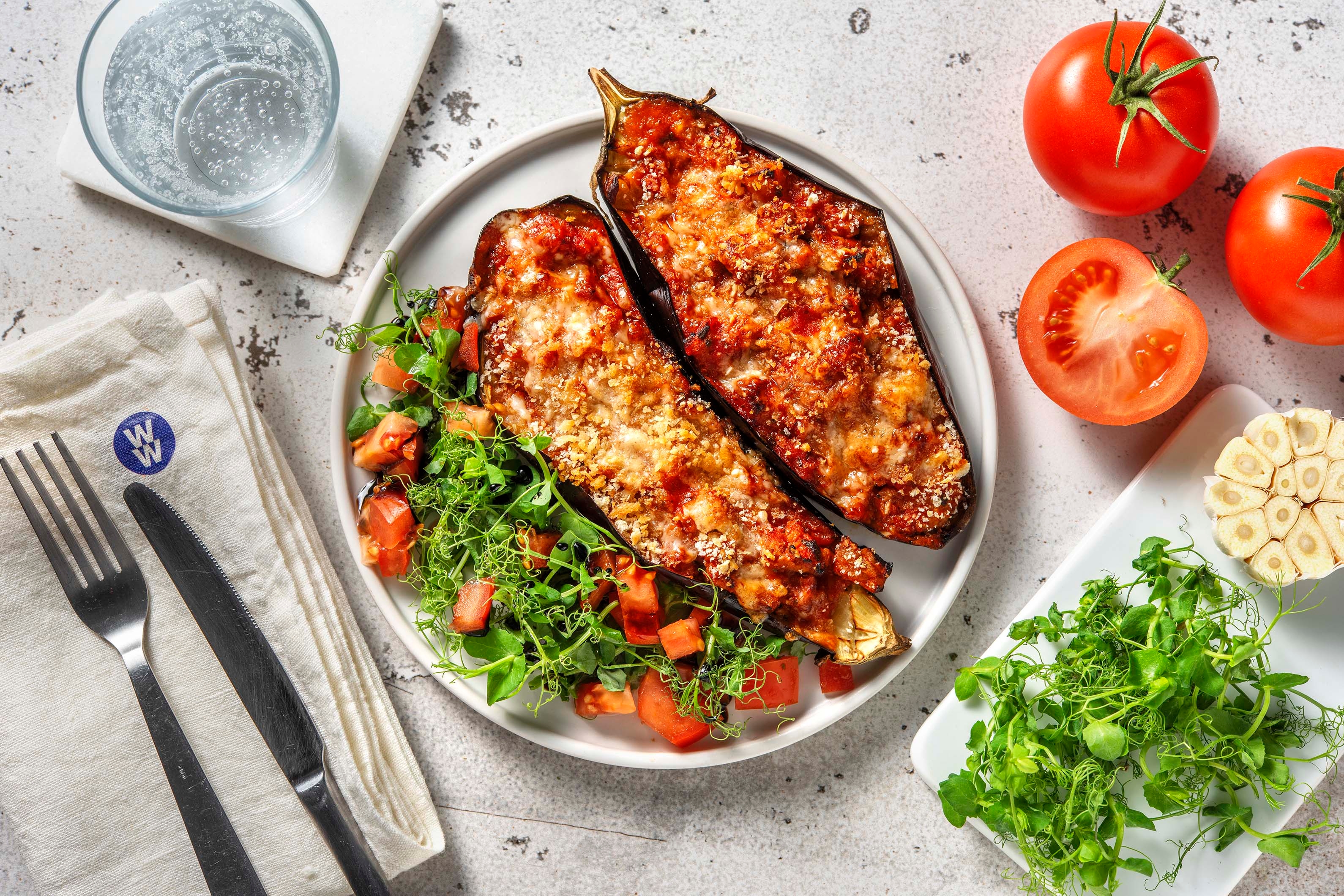 Pork Stuffed Aubergine Parmigiana