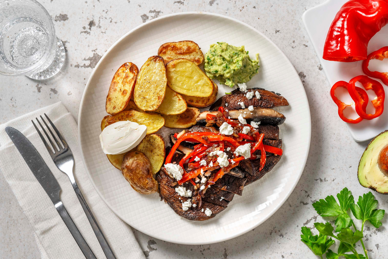 Portobello et salsa à l’avocat et au citron vert