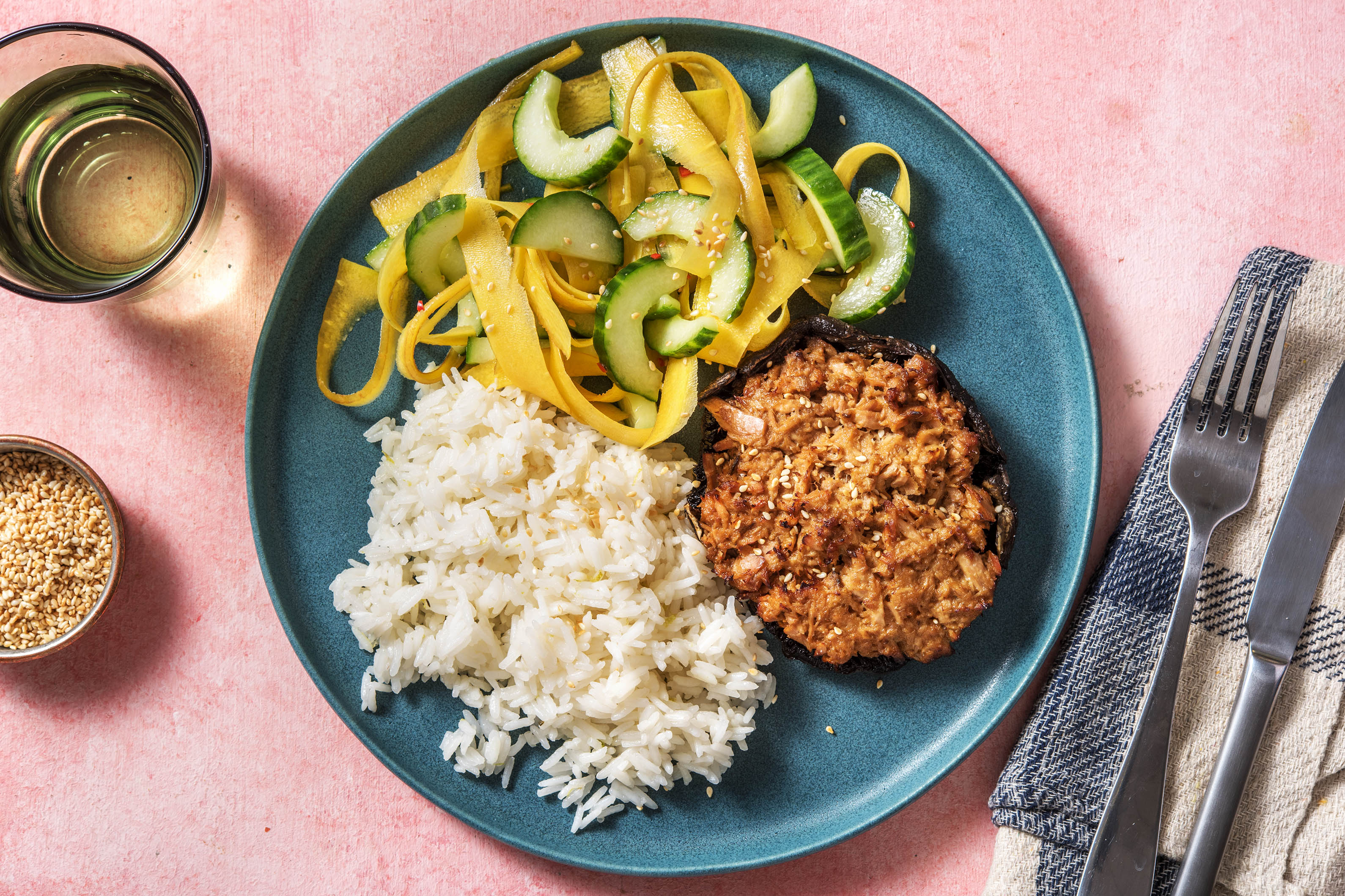 Portobello gevuld met tonijn