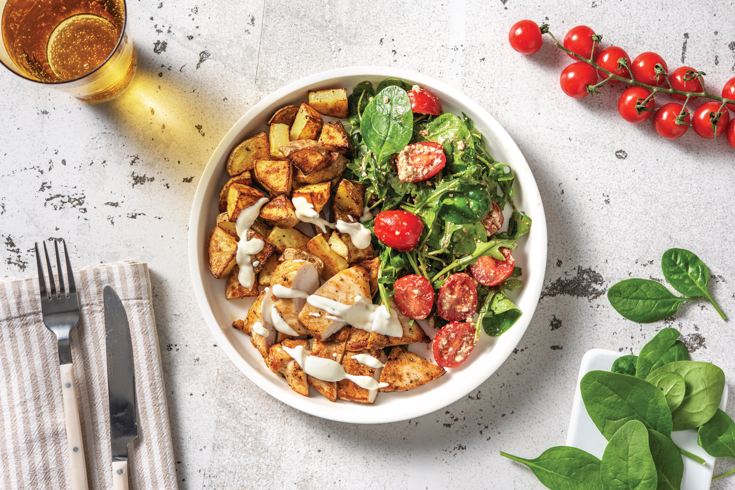 Aussie Spiced Chicken with Garlic-Herb Roasted Potatoes