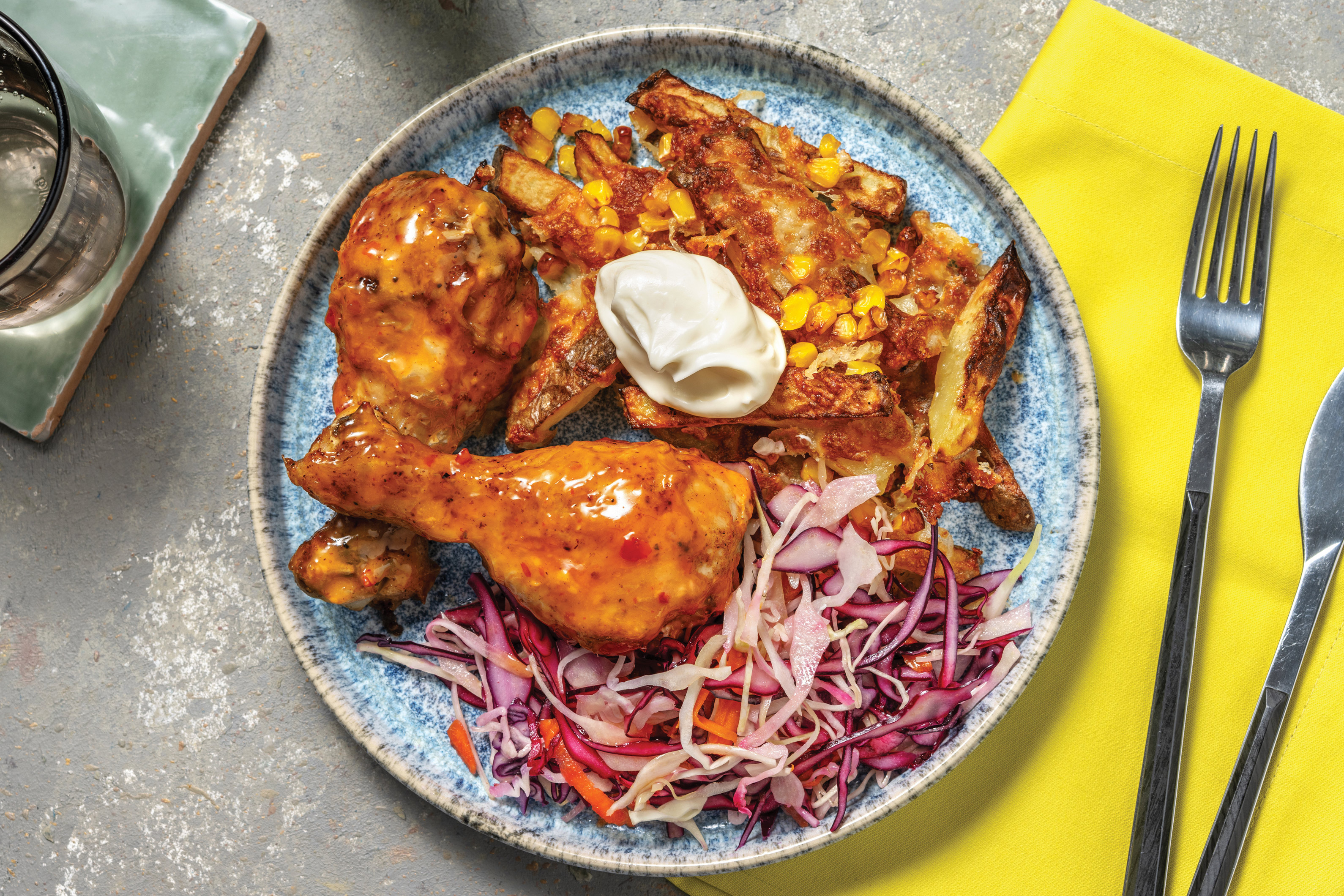 Portuguese Chicken Drumsticks & Cheesy Fries