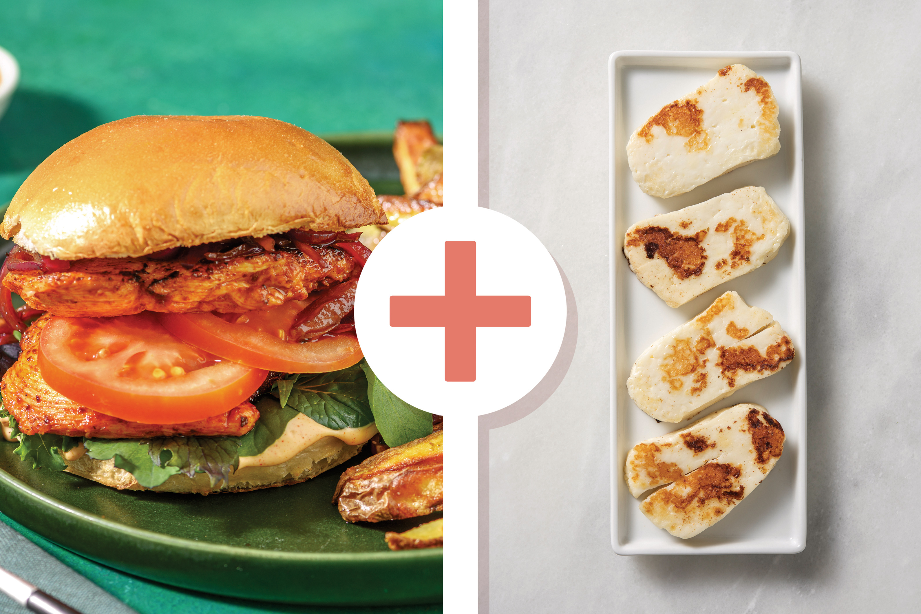 Portuguese-Style Chicken & Haloumi Burger