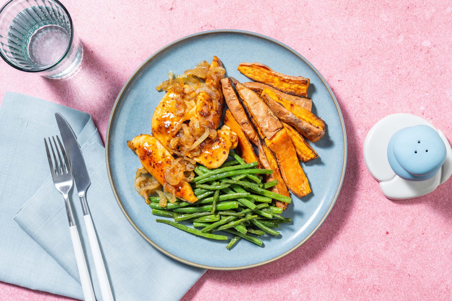 Maple-Mustard Chicken and Sweet Potato Wedges