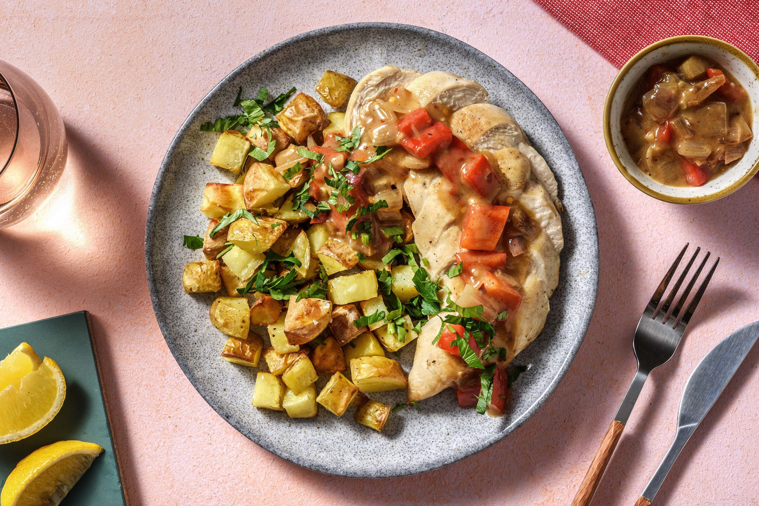 Italian Chicken and Lemony Pepper Sauce