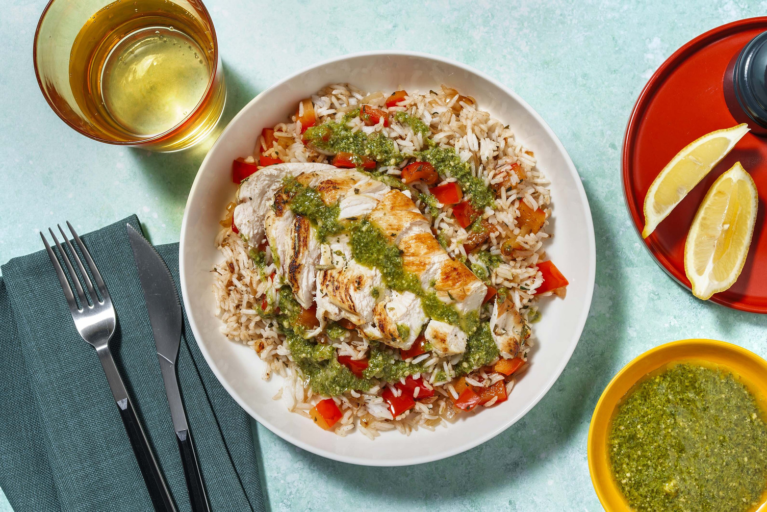 Lemon-Pesto Chicken Thighs