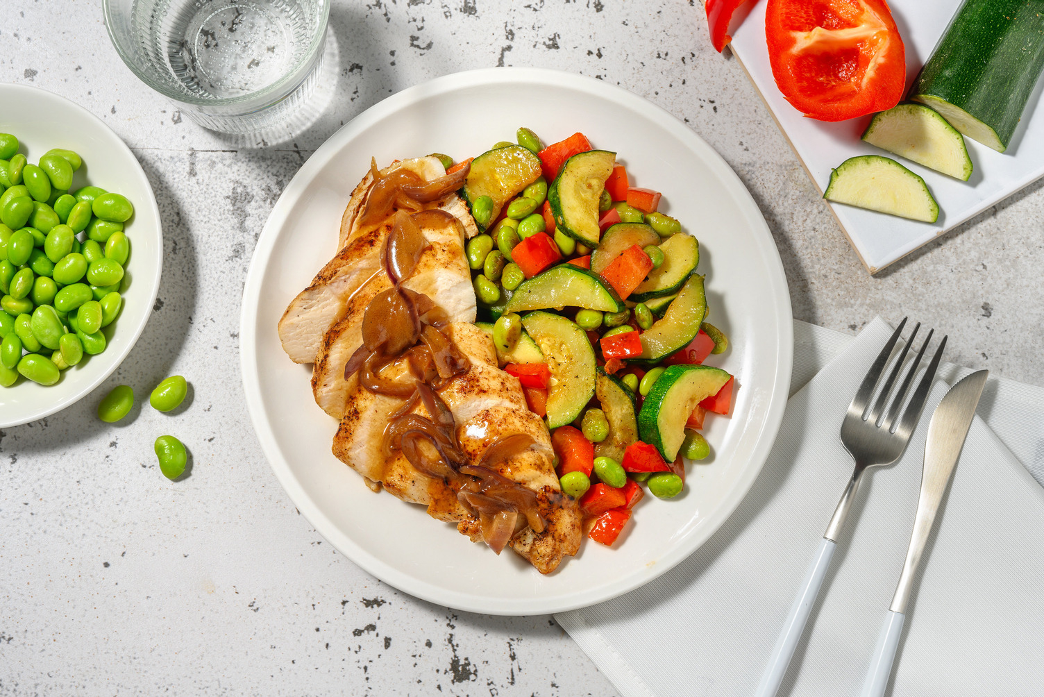 Poulet aux oignons caramélisés