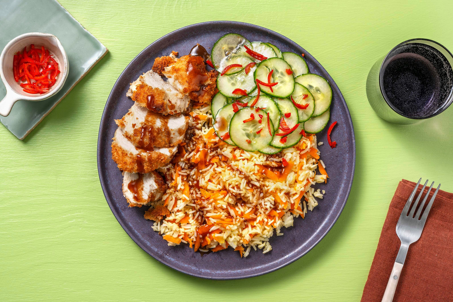 Chicken Katsu with Carrot Rice