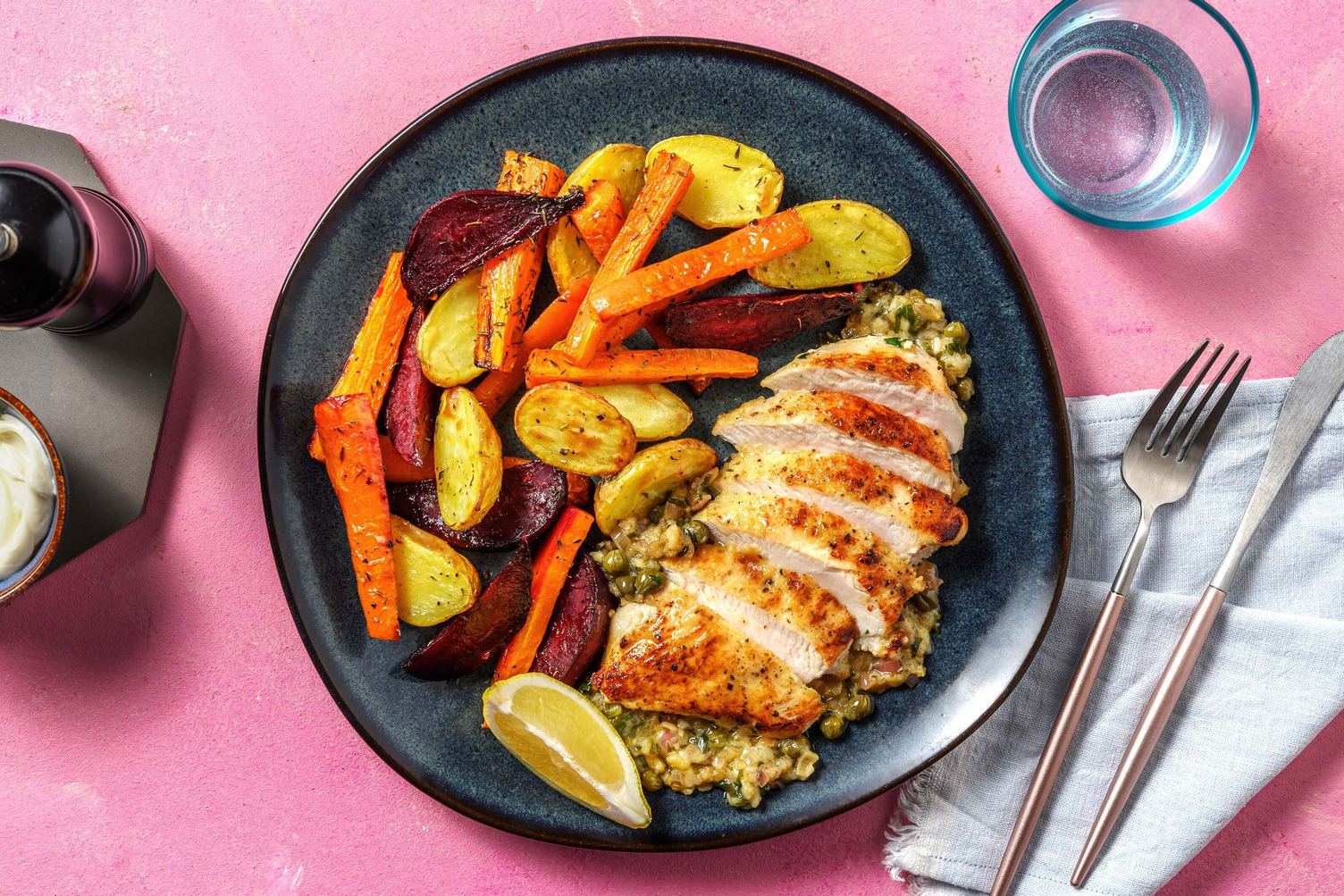 Kip piccata met ovengebakken krieltjes