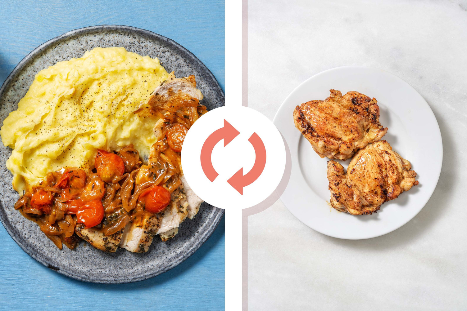 Poulet rôti au thym et aux tomates éclatées