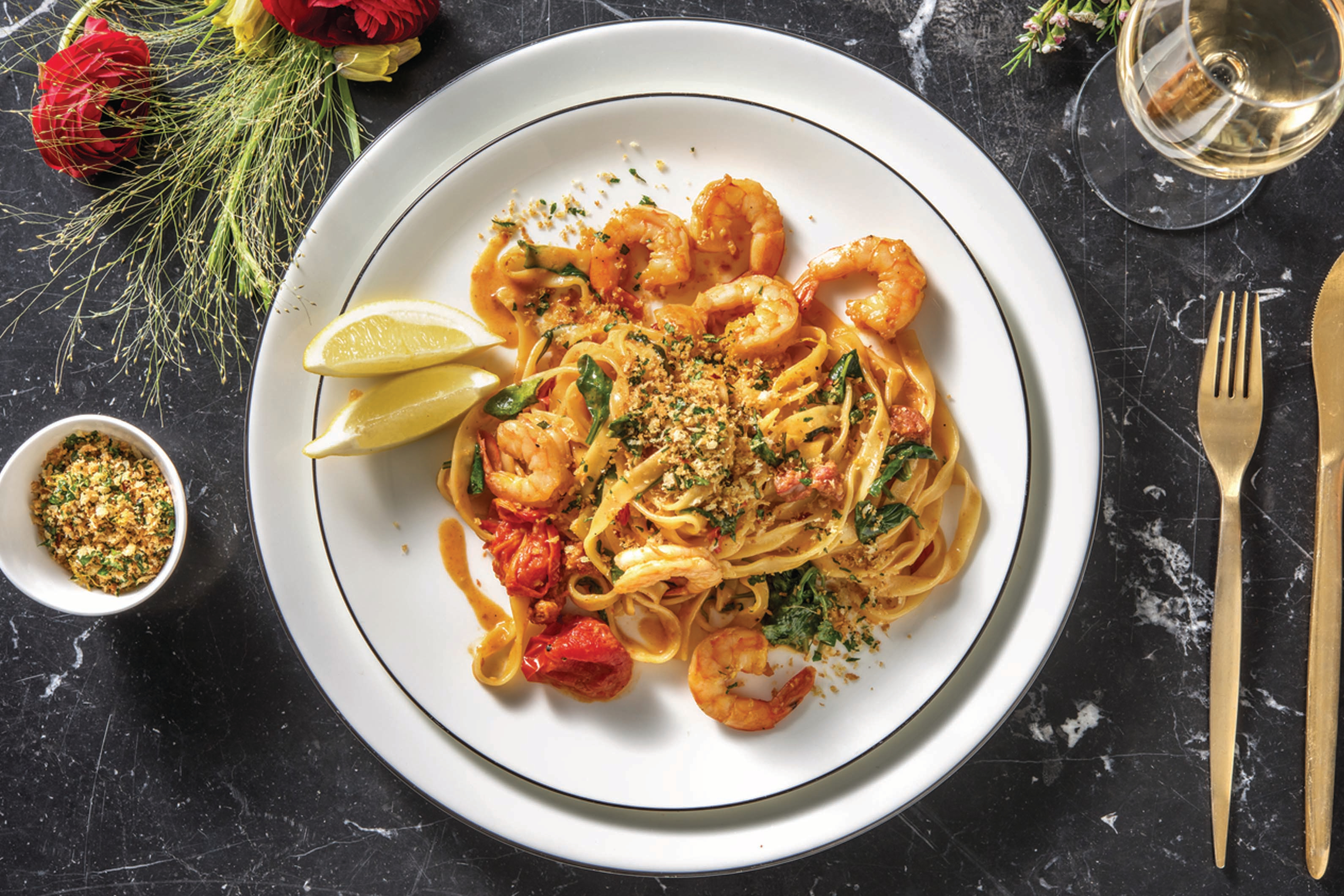 Prawn, Chorizo & Creamy Garlic Fettuccine