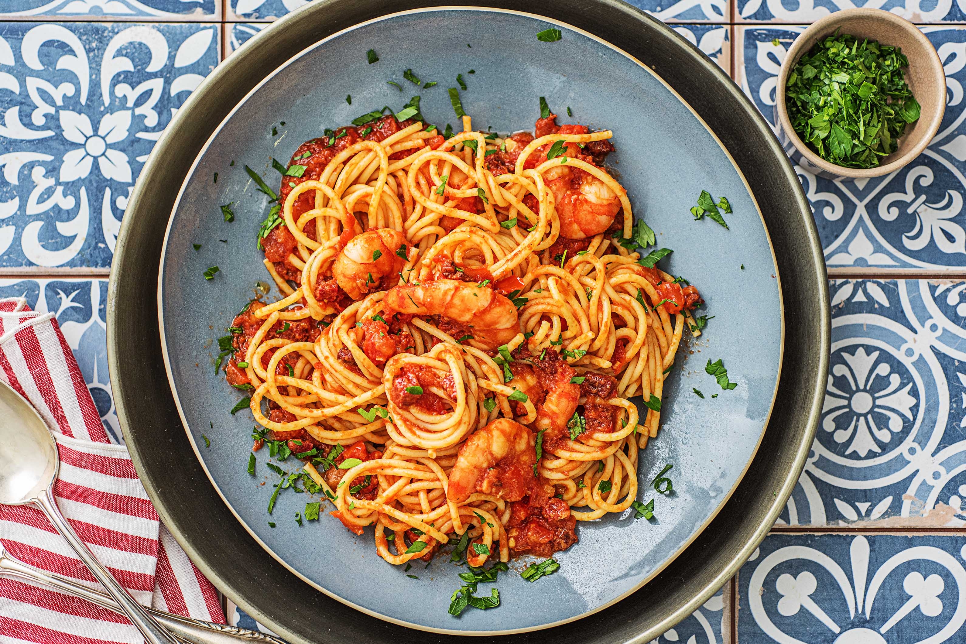Prawn & Chorizo Spaghetti