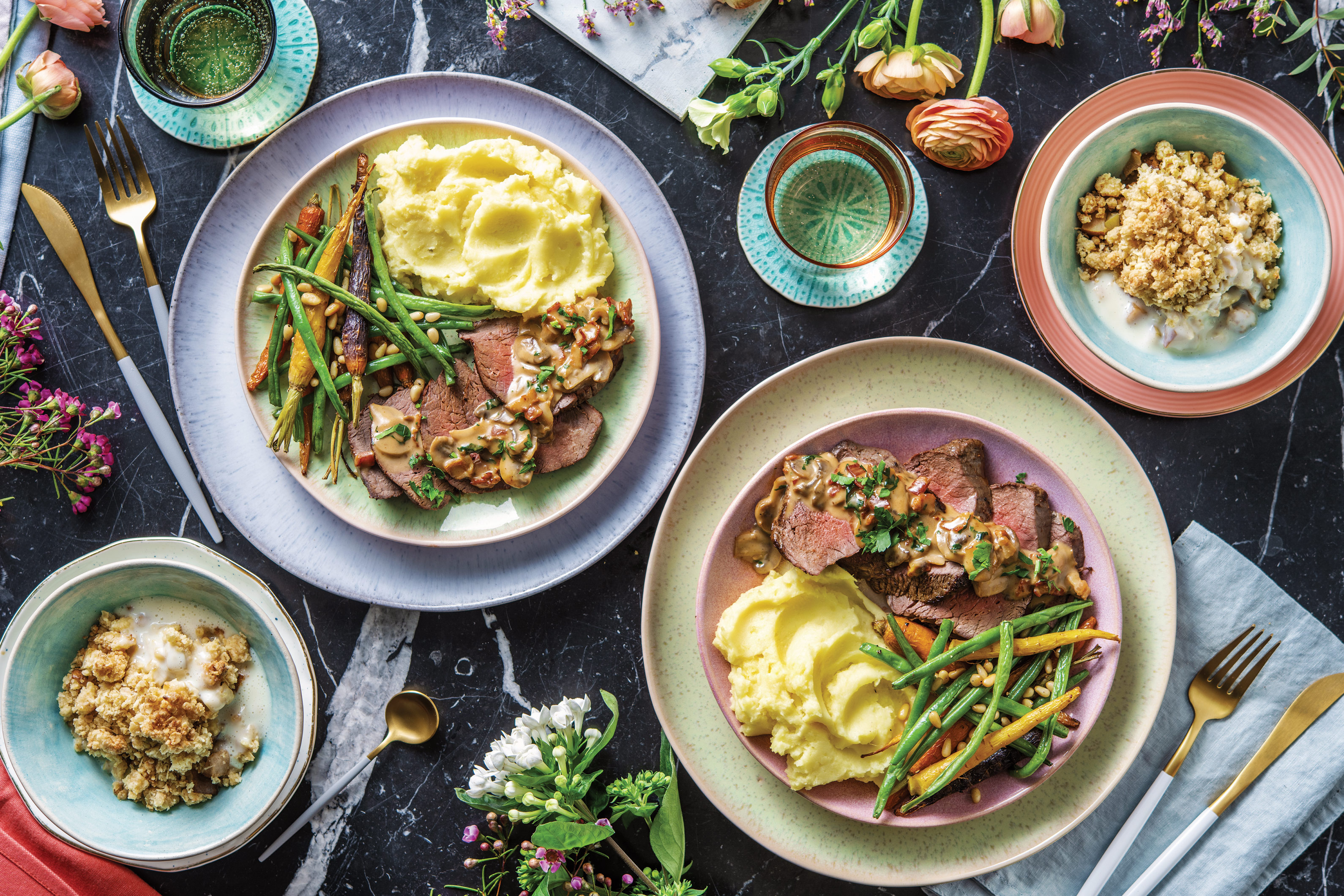 Premium Beef Fillet Steak & Creamy Mash with Bacon-Mushroom Sauce