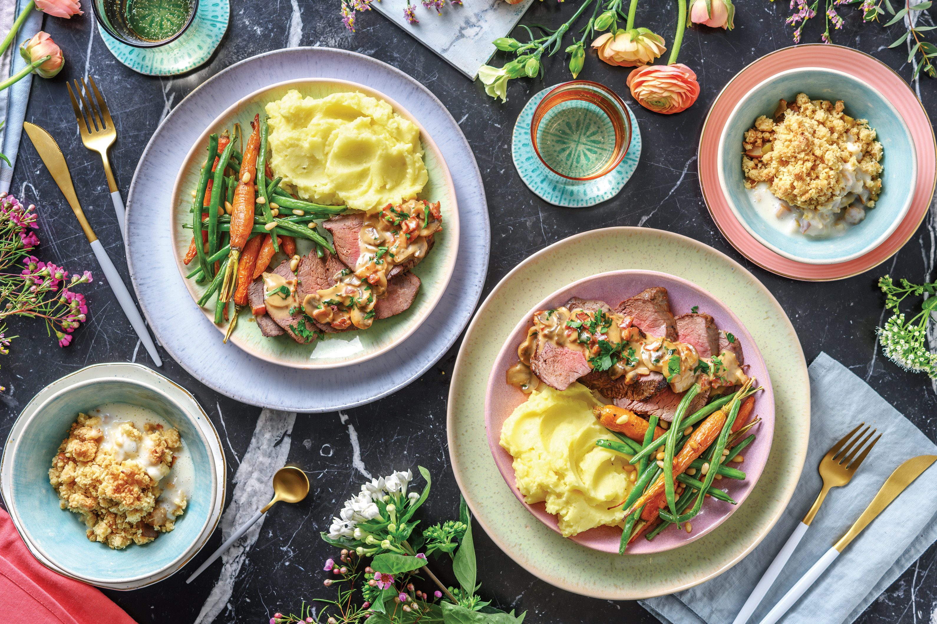 Premium Beef Fillet with Bacon-Mushroom Sauce & Mashed Potato