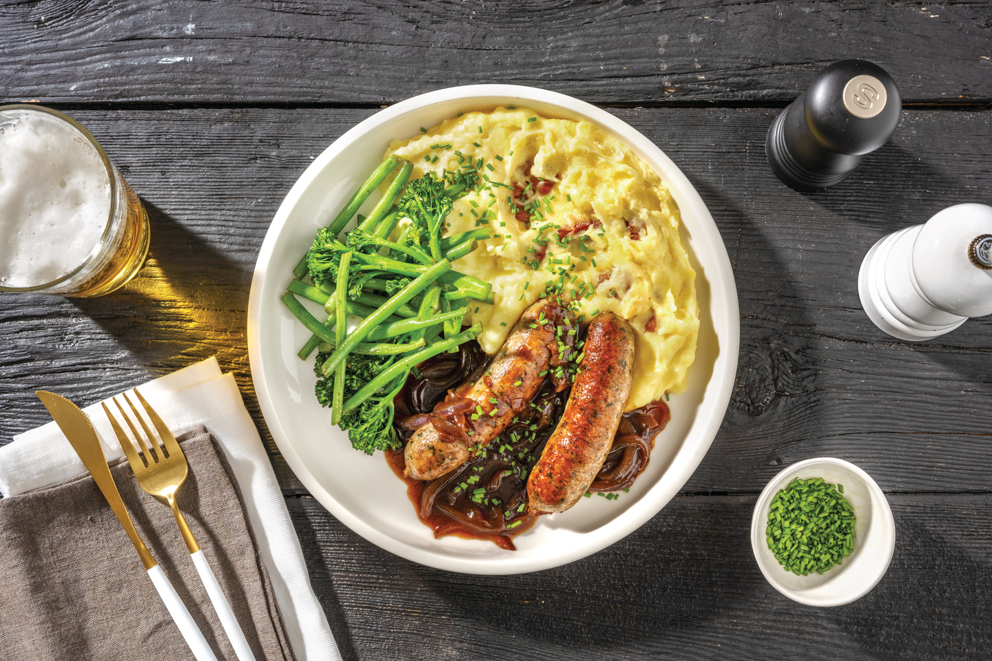 Pork Sausages & Red Wine Jus