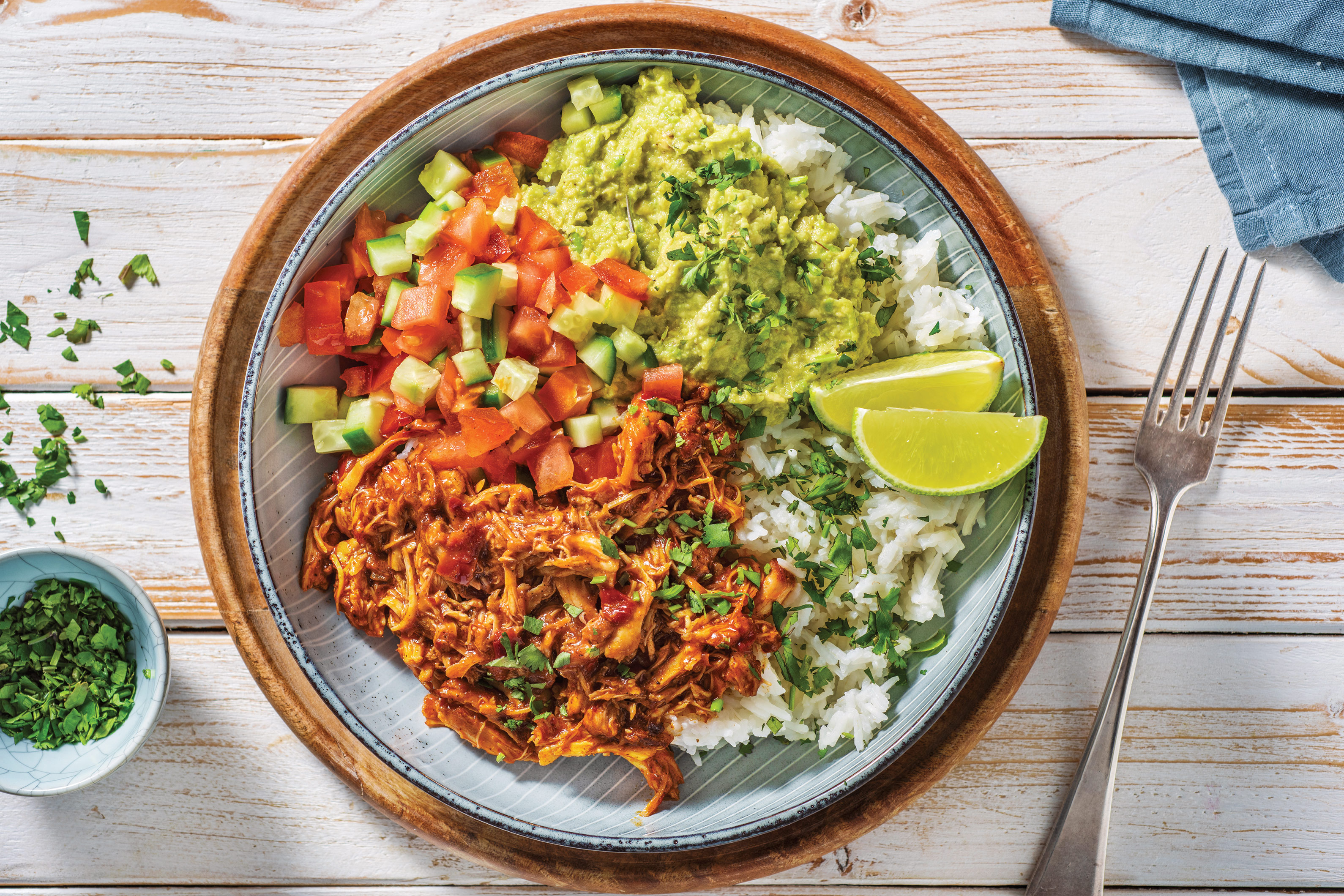 Pulled Mexican Chicken & Rice Bowl