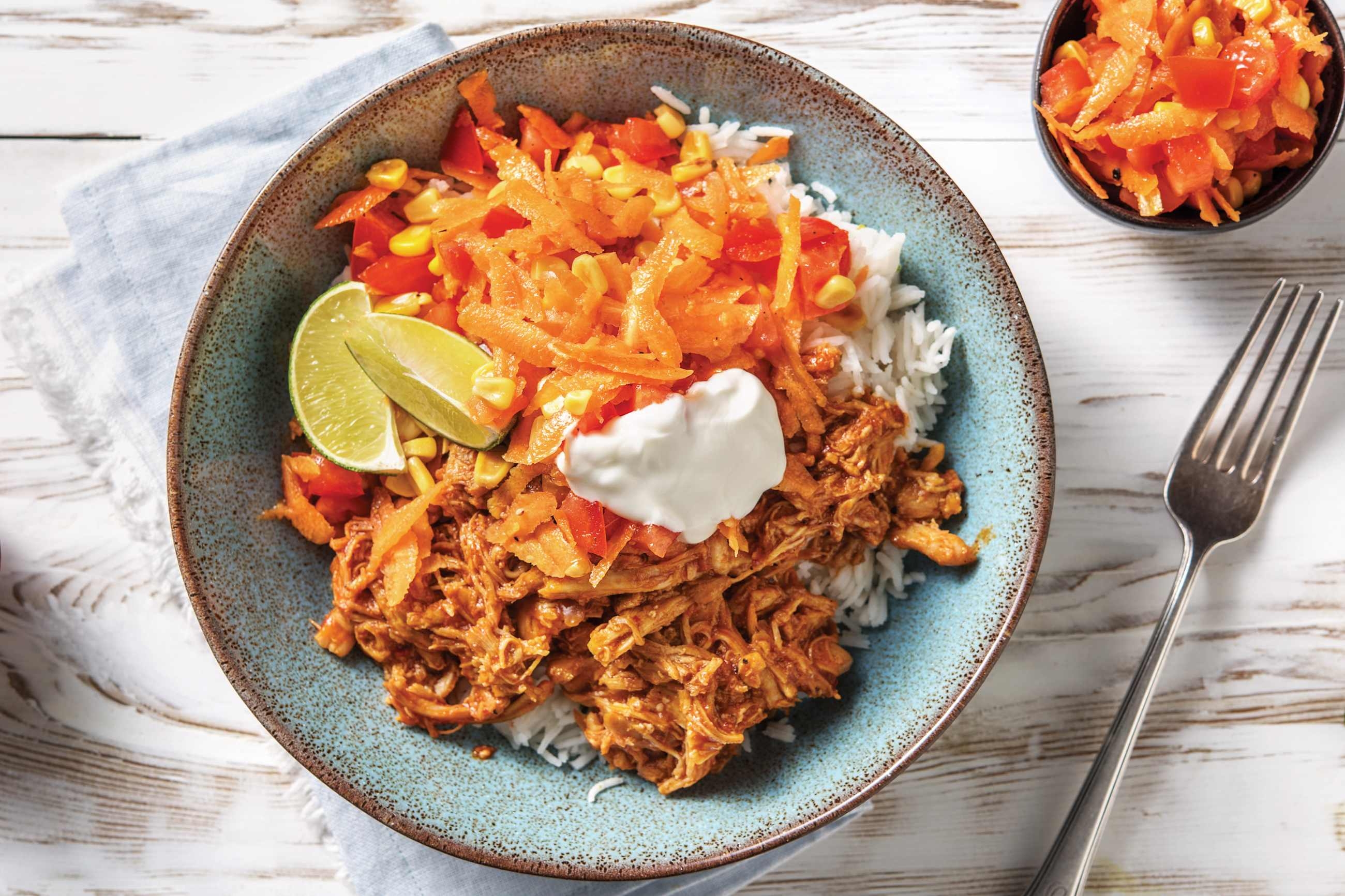 Pulled Mexican Chicken & Rice Bowl 