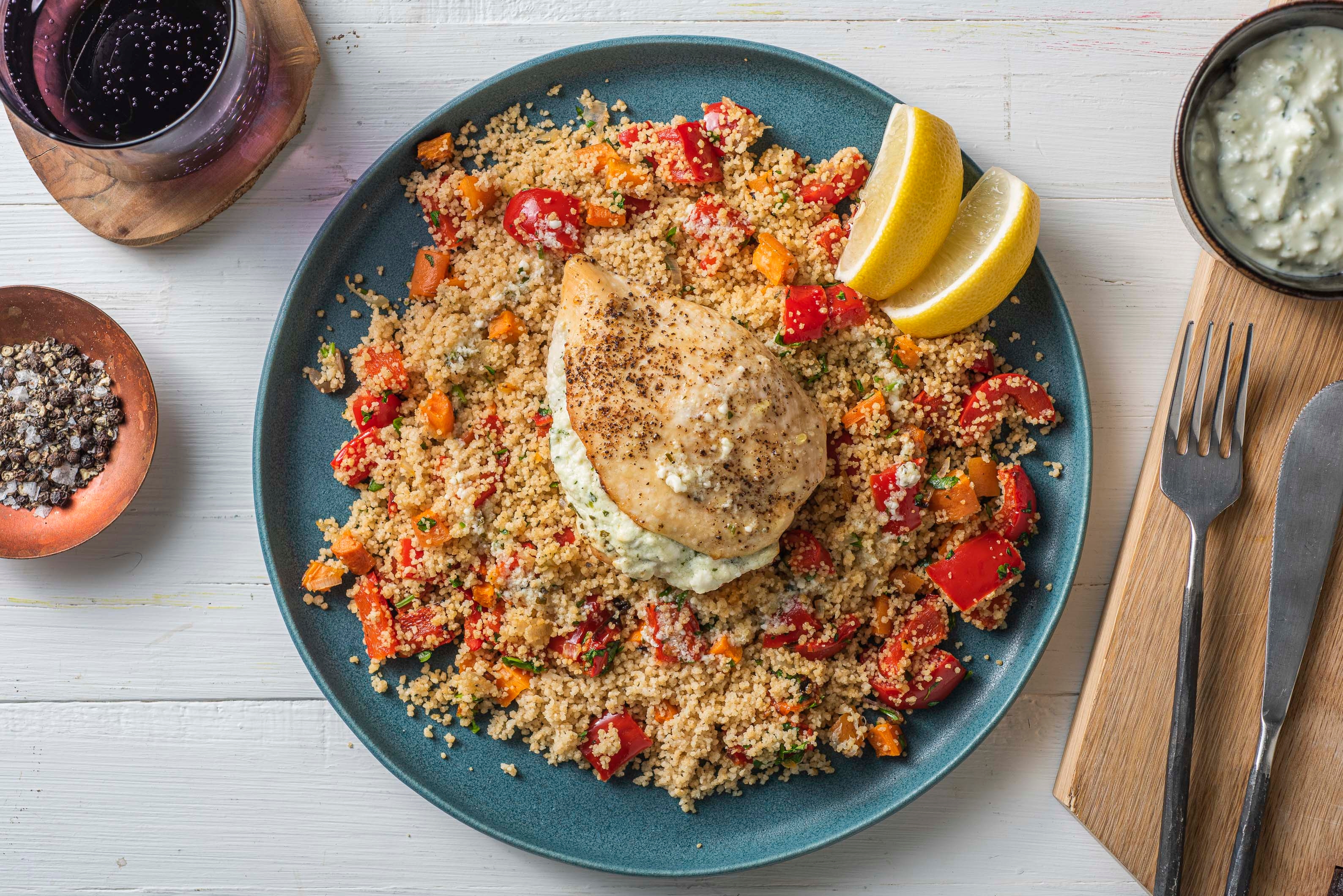 Q1 (W12)  Hirtenkäse stuffed chicken with Roasted Veggie Couscous F12343572-1