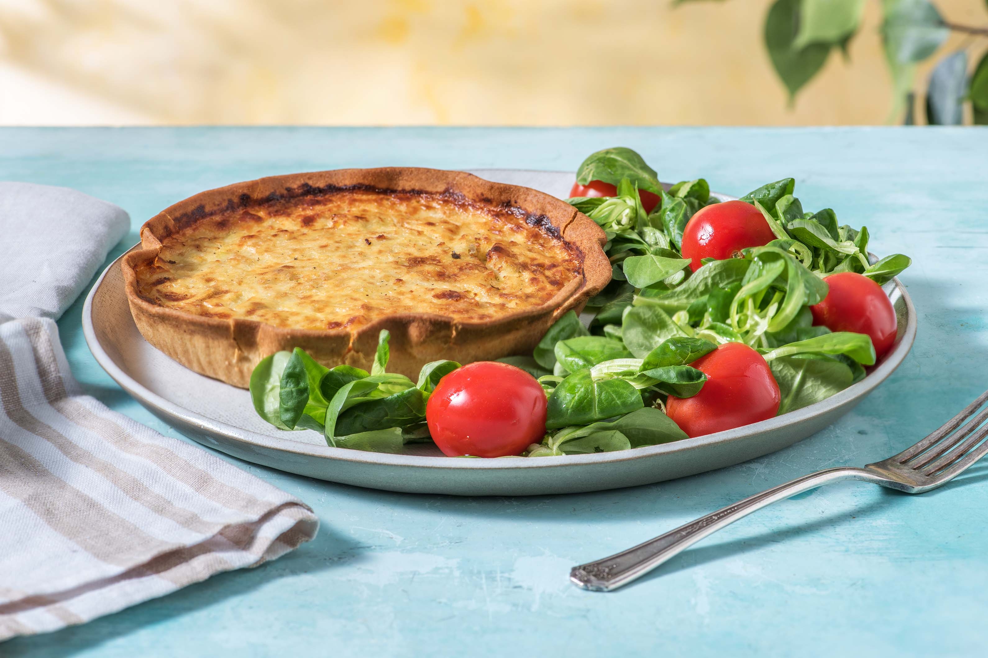 Quiche lorraine et salade verte