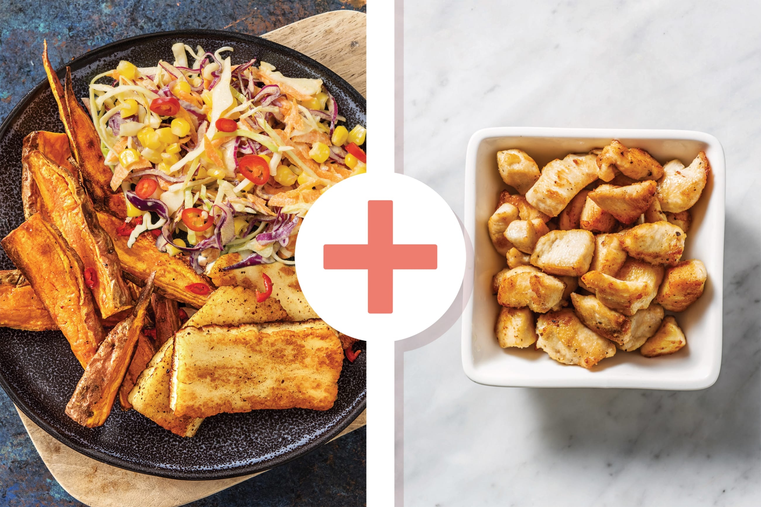 Pan-Fried Honey Chicken & Haloumi