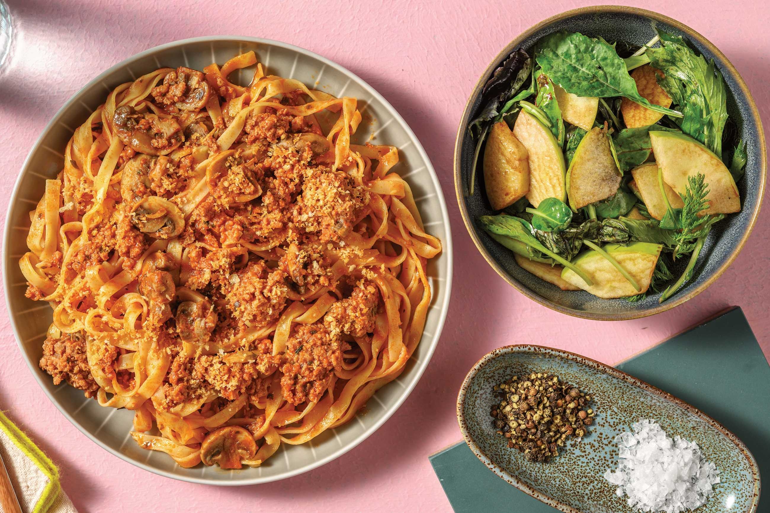 Quick Beef & Mushroom Linguine