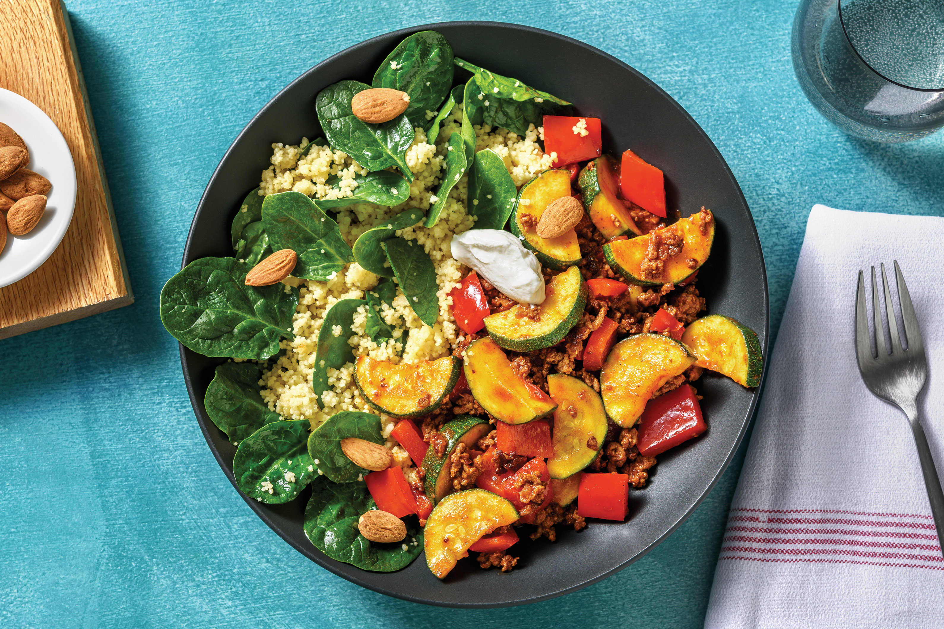 Quick Tunisian Beef & Couscous Bowl
