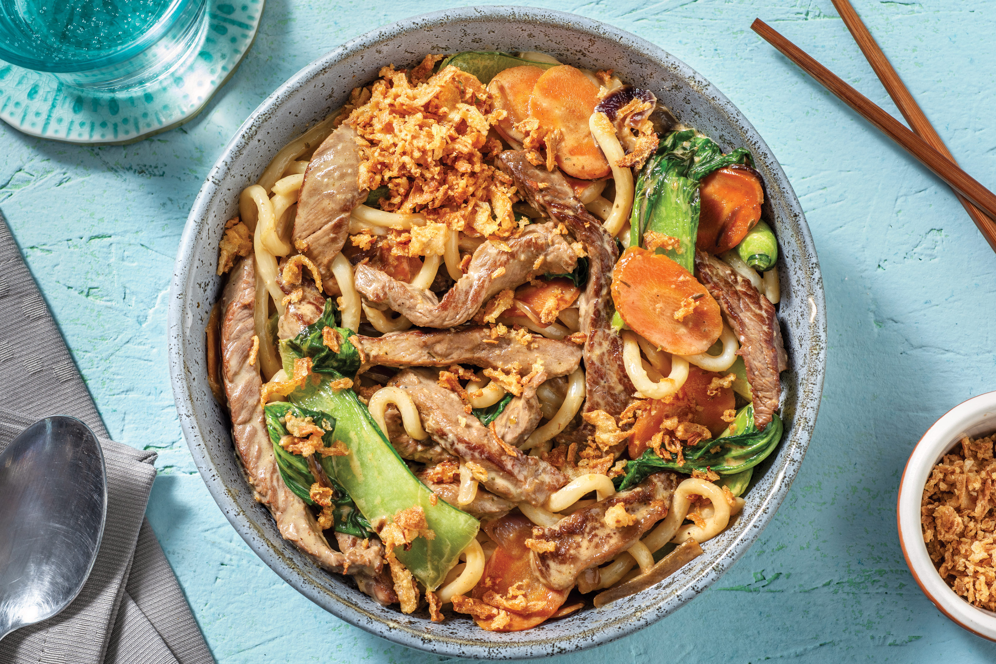 Quick Curried Coconut Beef Noodles