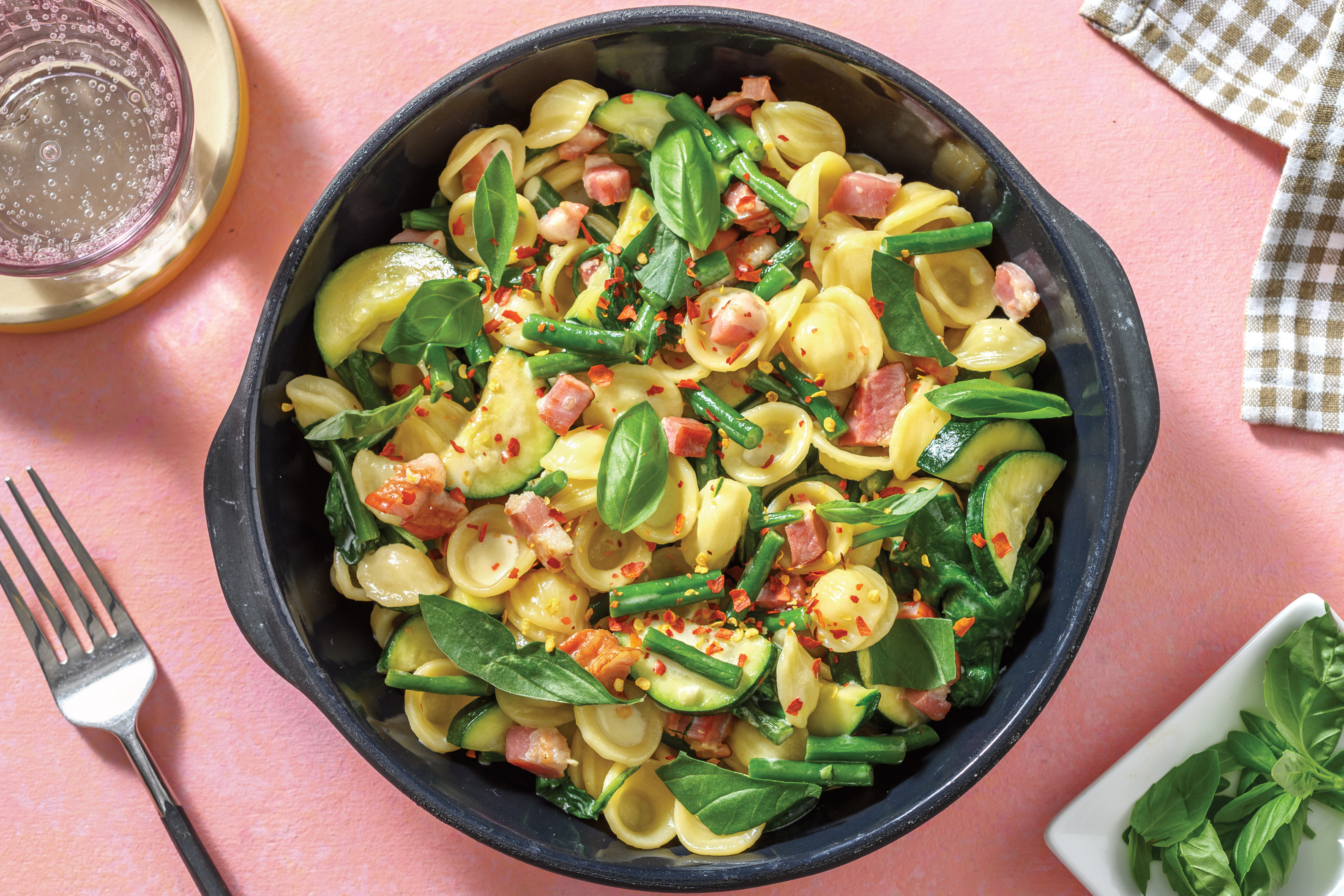 Quick Creamy Bacon Orecchiette