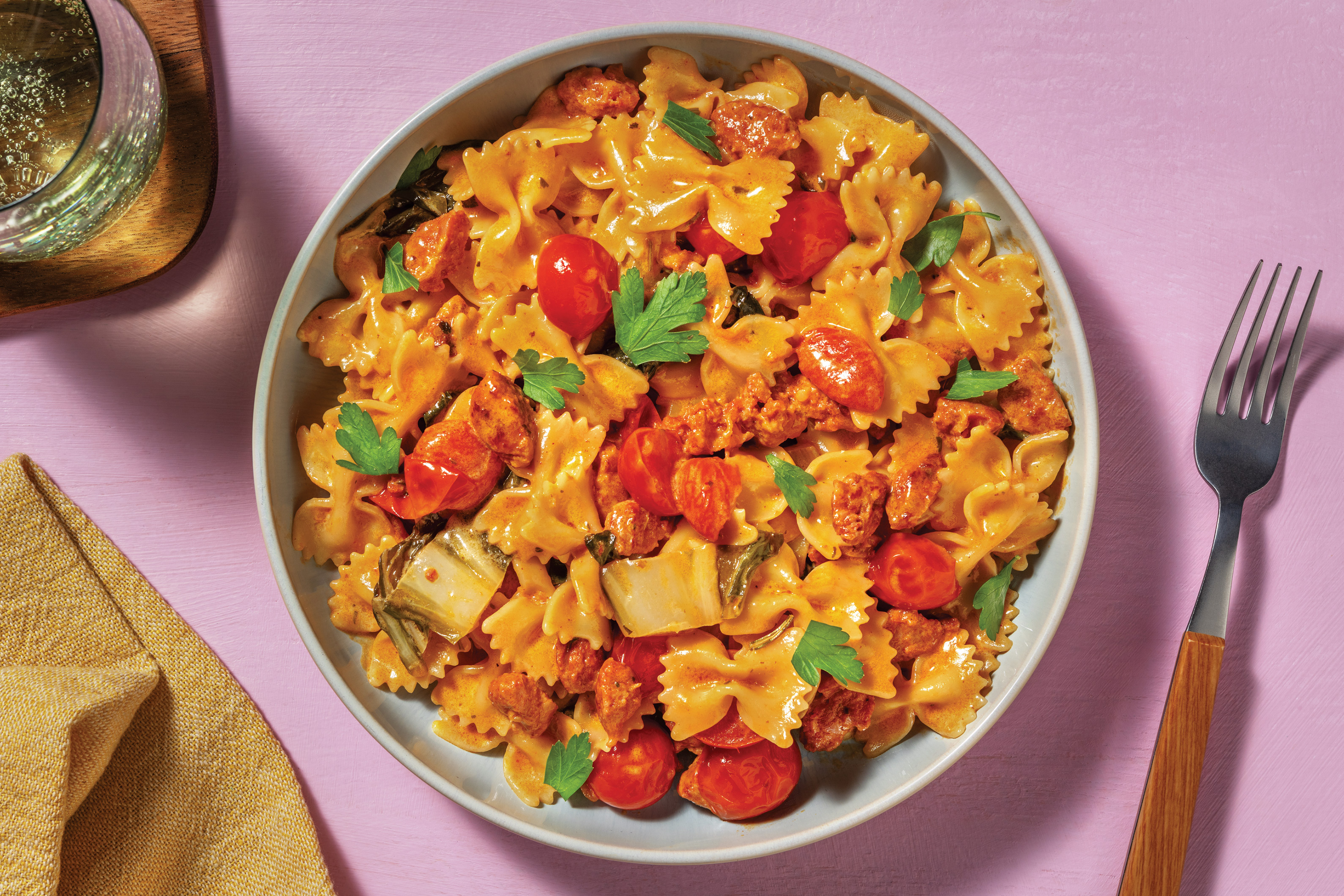 Easy Creamy Chorizo Farfalle