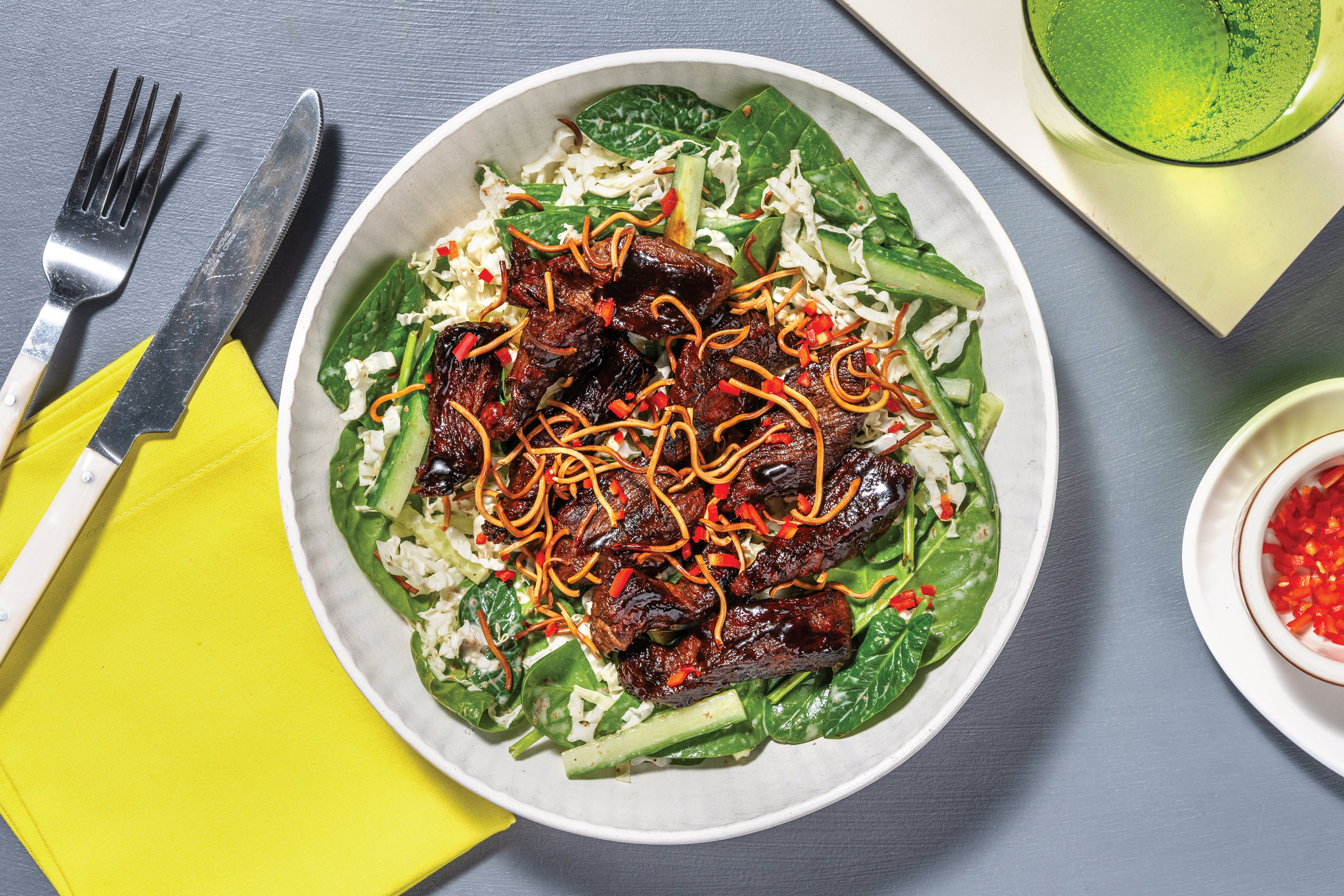 Quick Honey-Soy Beef & Wombok Salad