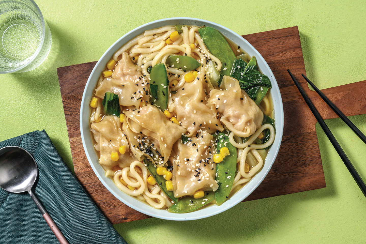 Easy Prawn Wonton & Udon Noodle Soup