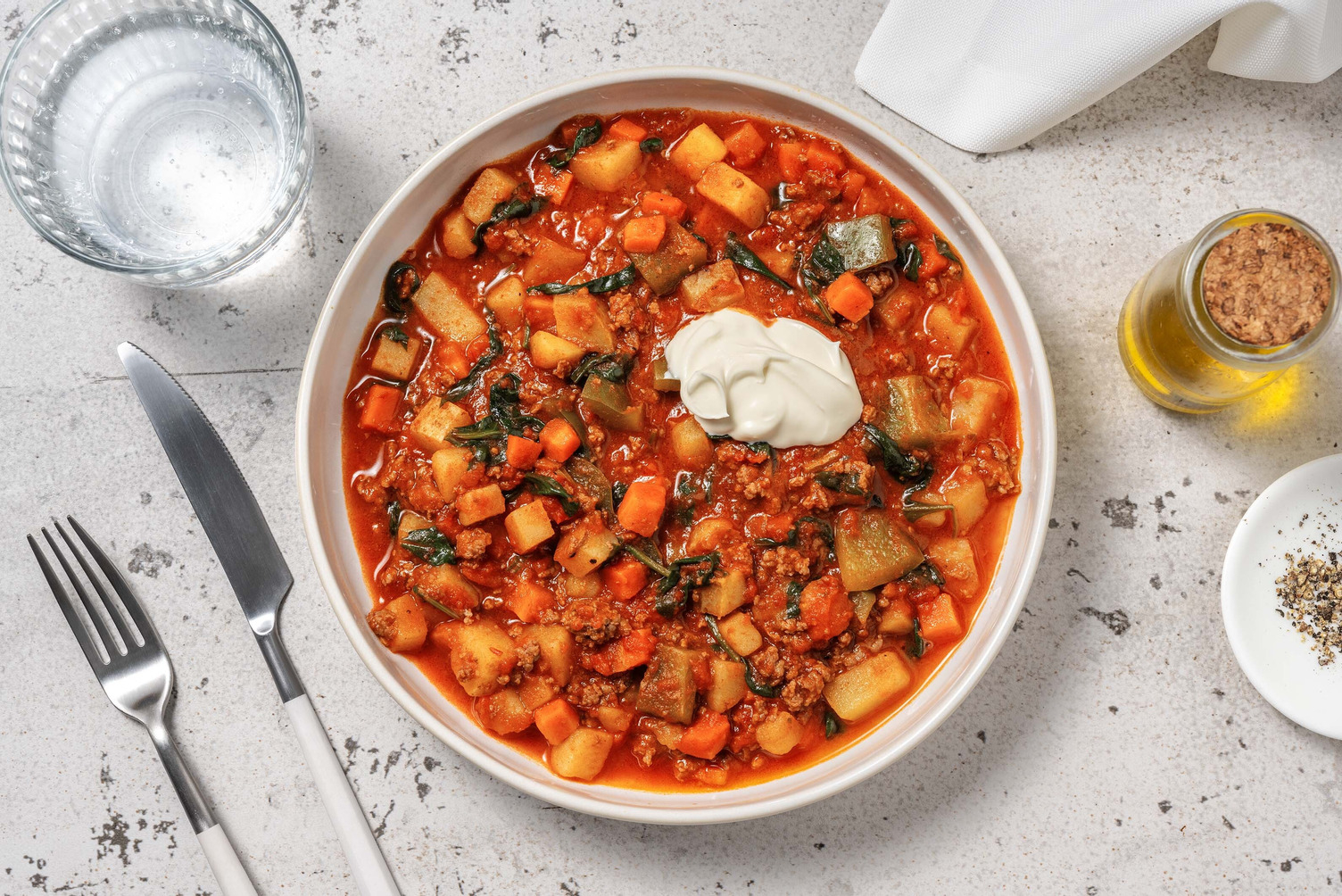 Ragoût de bœuf au pesto de poivrons