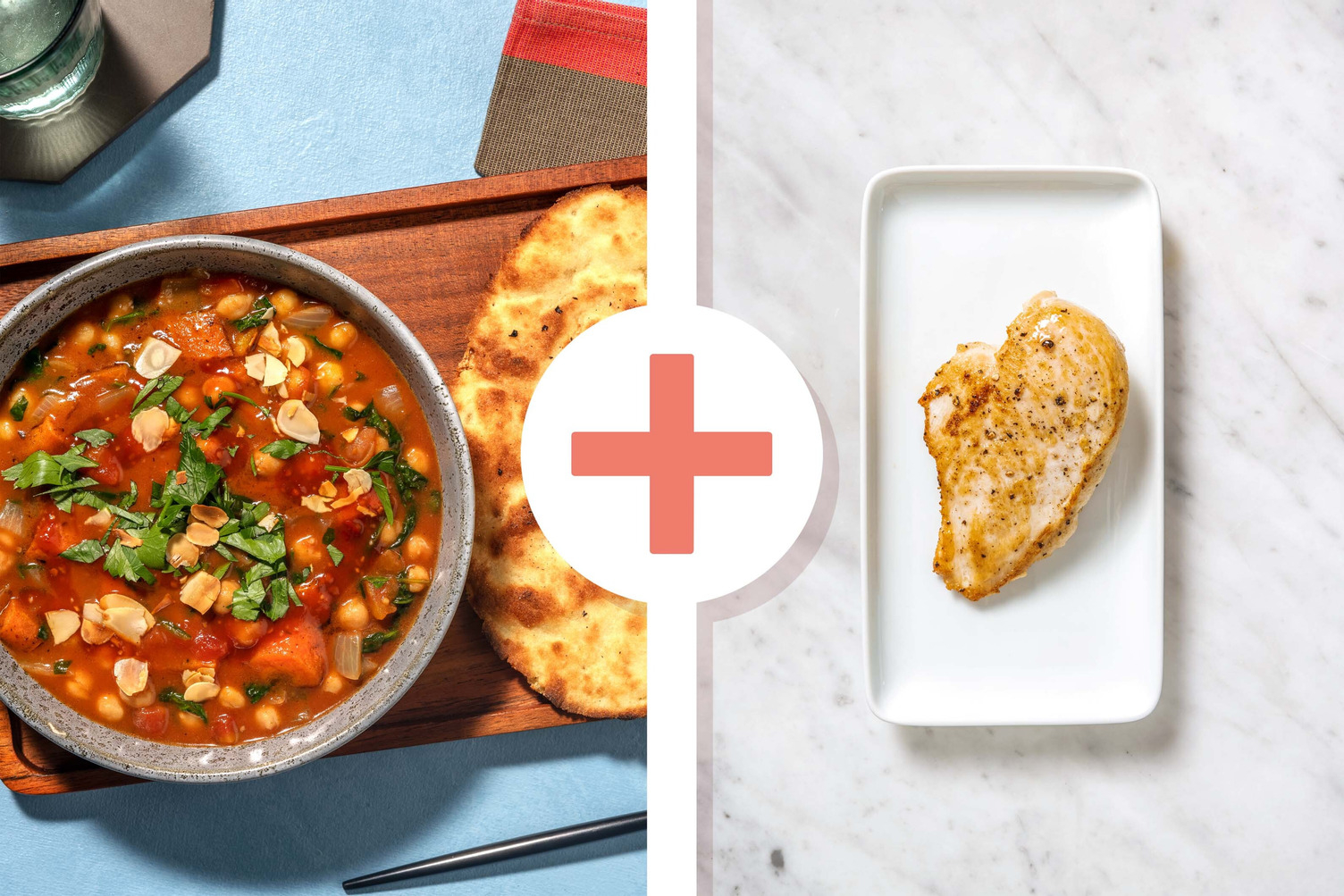 Ragoût de pois chiches, de carottes et de poitrines de poulet à la perse