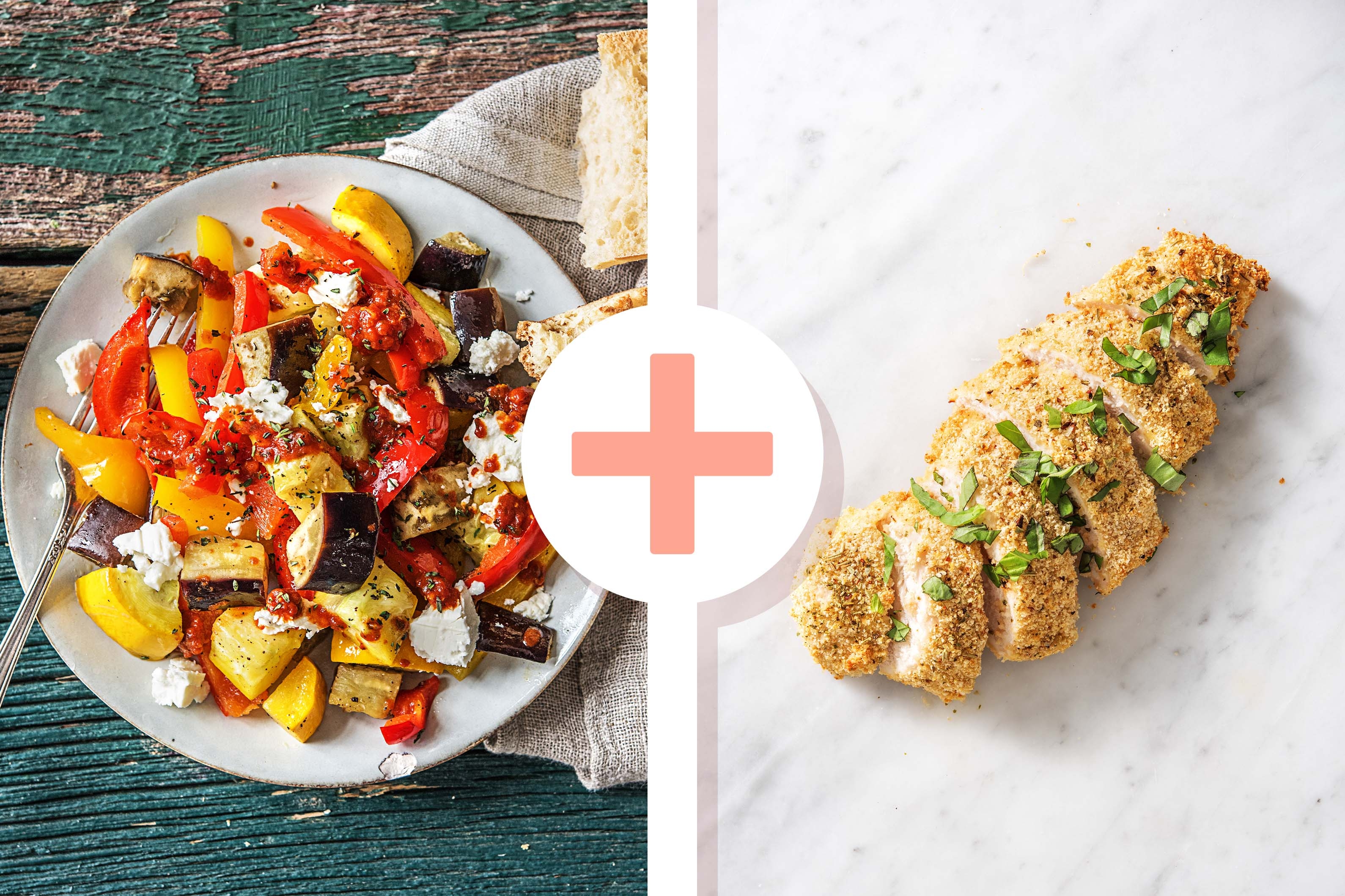 Ratatouille mit Parmesan-Hähnchenbrust