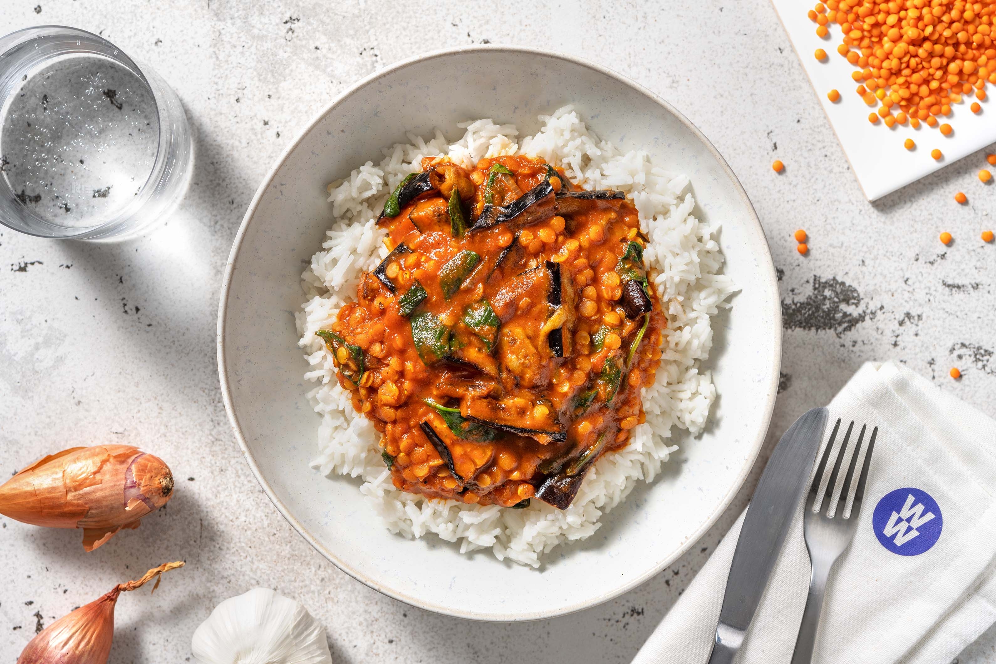 Red Lentil and Spinach Dal