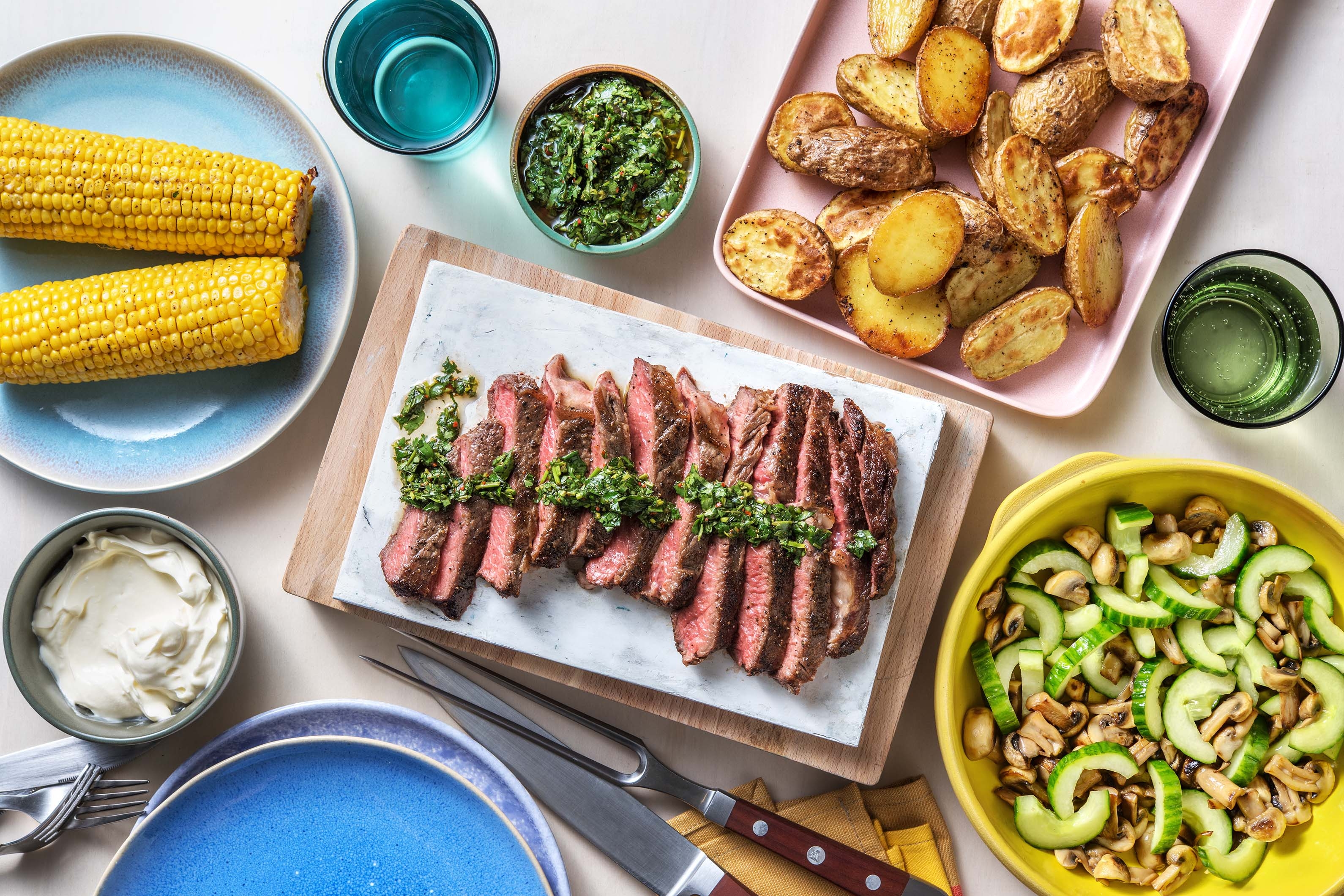 Faux-filet au chimichurri maison