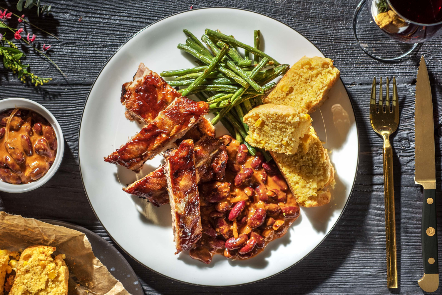 Ribs and BBQ Beans