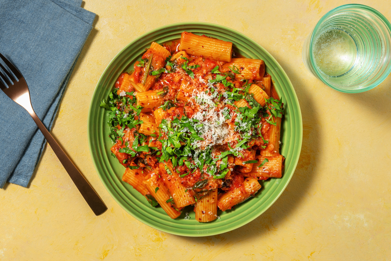 Fresh Rigatoni and Chorizo Rosé Marinara